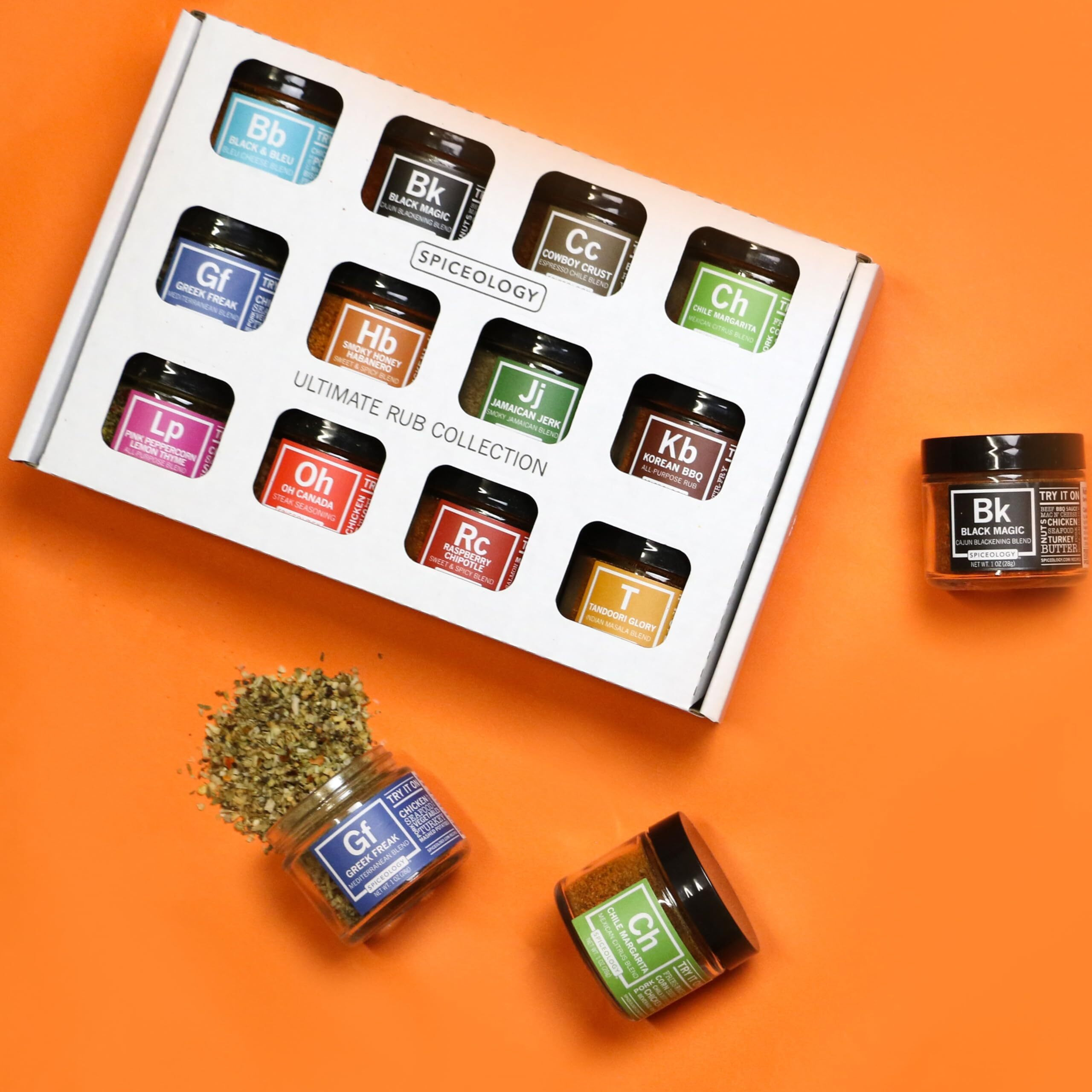 Spiceology - Ultimate Rub Collection - Set Of 12 Gourmet Bbq, Grilling, And Cooking Spice Rubs & Blends - Seasoning Sample Set And Gift Pack