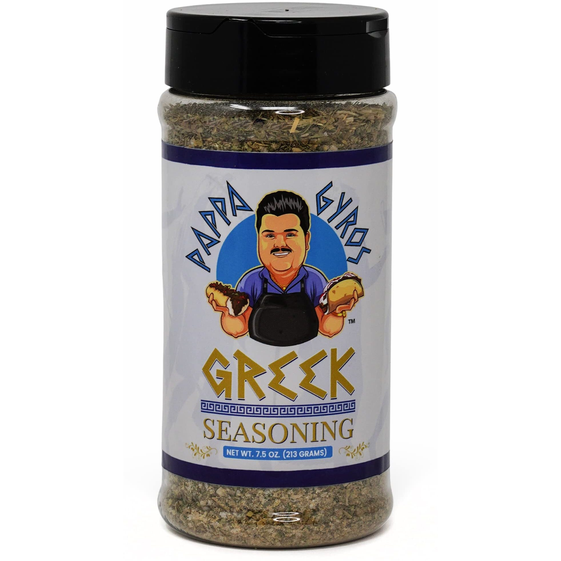 Pappa Gyros All Purpose Greek Seasoning Blend (No Msg) | Large Shaker 7.5 Oz | Authentic Mediterranean Seasoning & Spices | All Natural Greek Savory Herb & Spice Mix | Lamb, Chicken, Turkey, Souvlaki, Kebab, Salad, Greek Gyro Seasoning