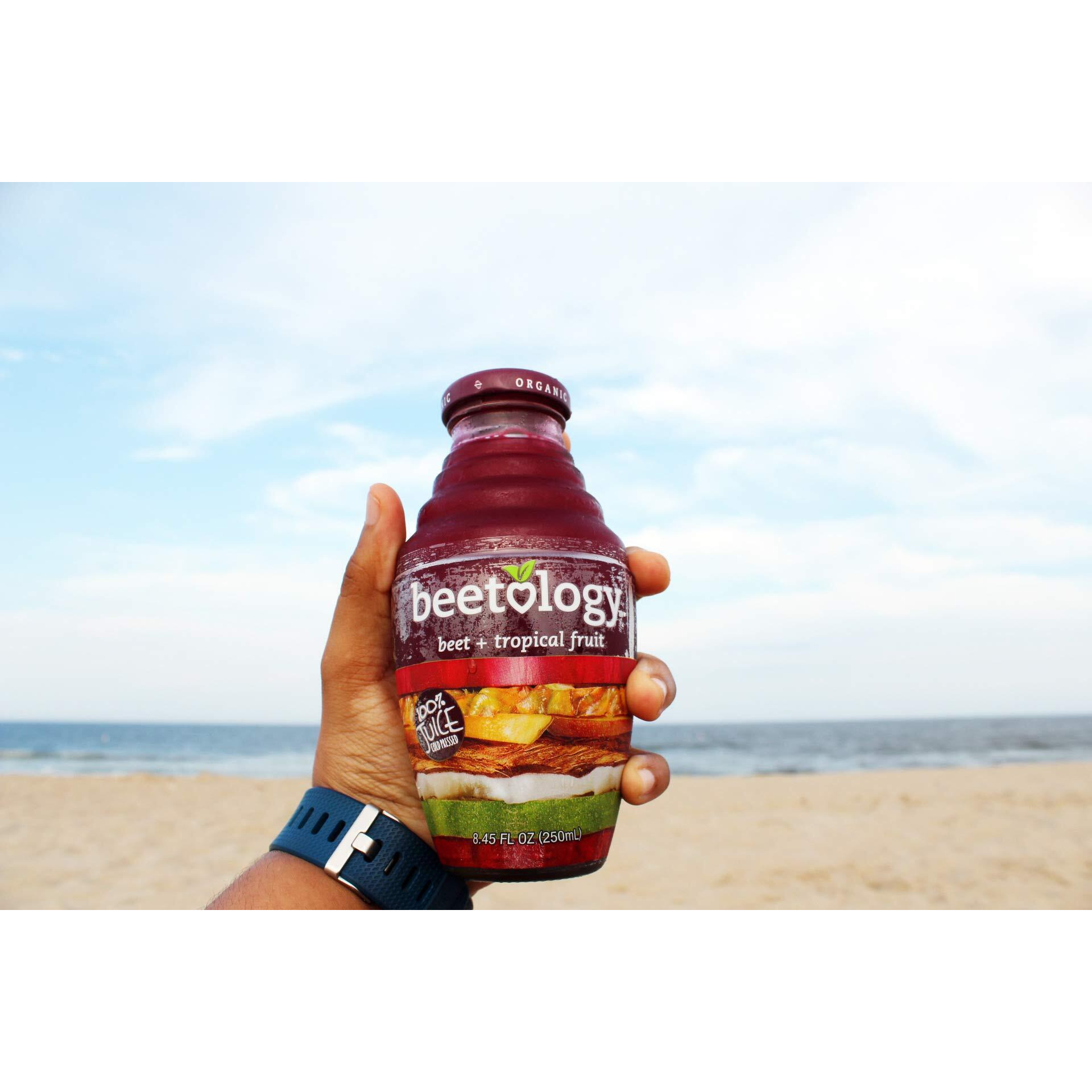 Beetology Organic Beet And Tropical Juice, 8.45Oz (6 Pack) | 100% Cold Pressed | Heart Healthy | Nutrient Packed Vegetable Juice | Vibrant Flavor | Wonder Beet