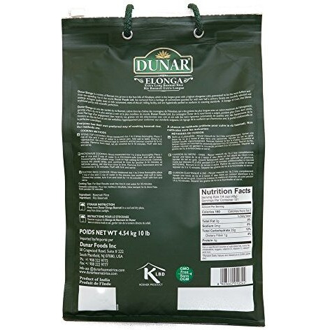 Dunar - Elonga Basmati Rice Premium 1121 Long Grain, 10 Lb