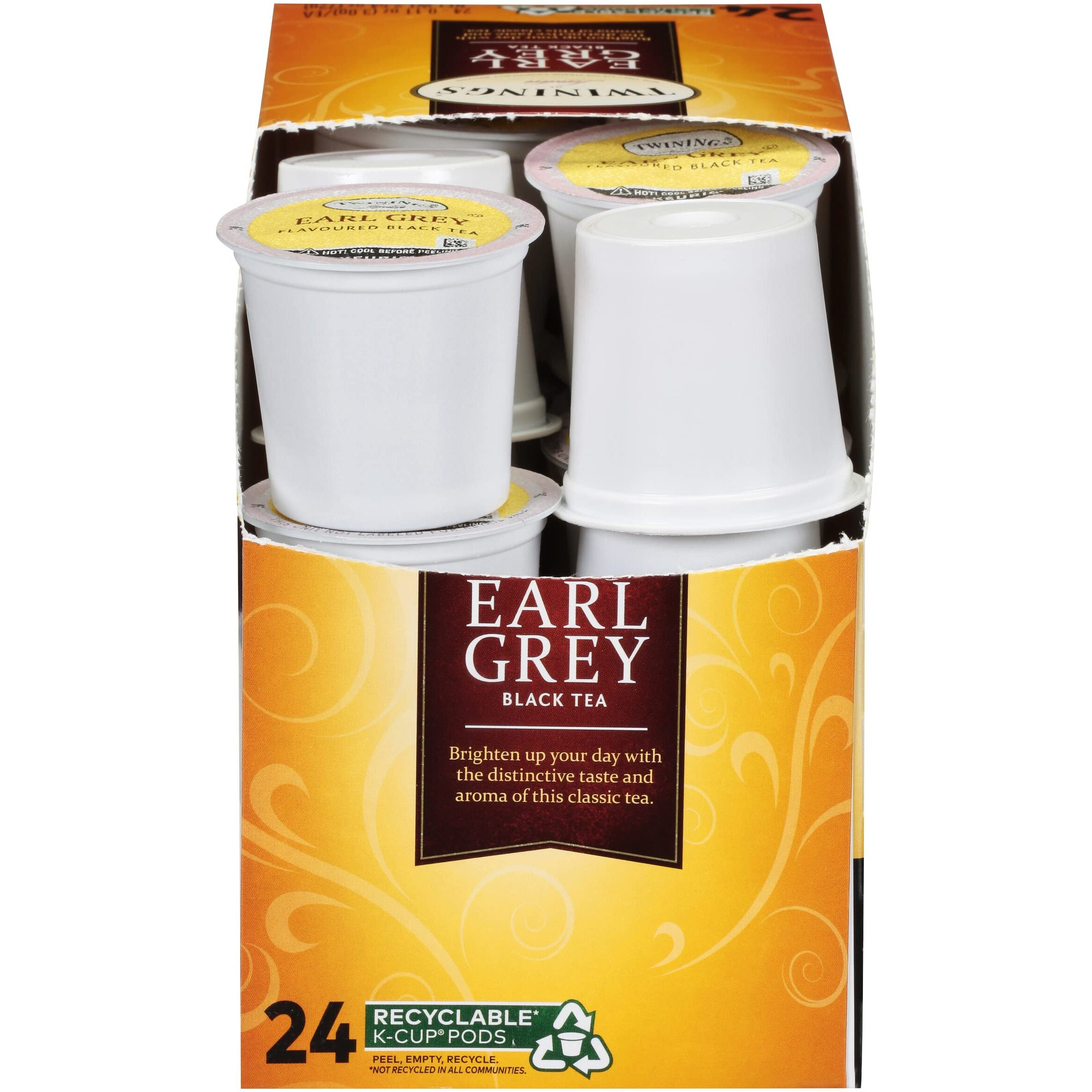 Twinings Earl Grey K-Cup Pods For Keurig, Caffeinated Black Tea Flavoured With Citrus And Bergamot, 24 Count (Pack Of 2)