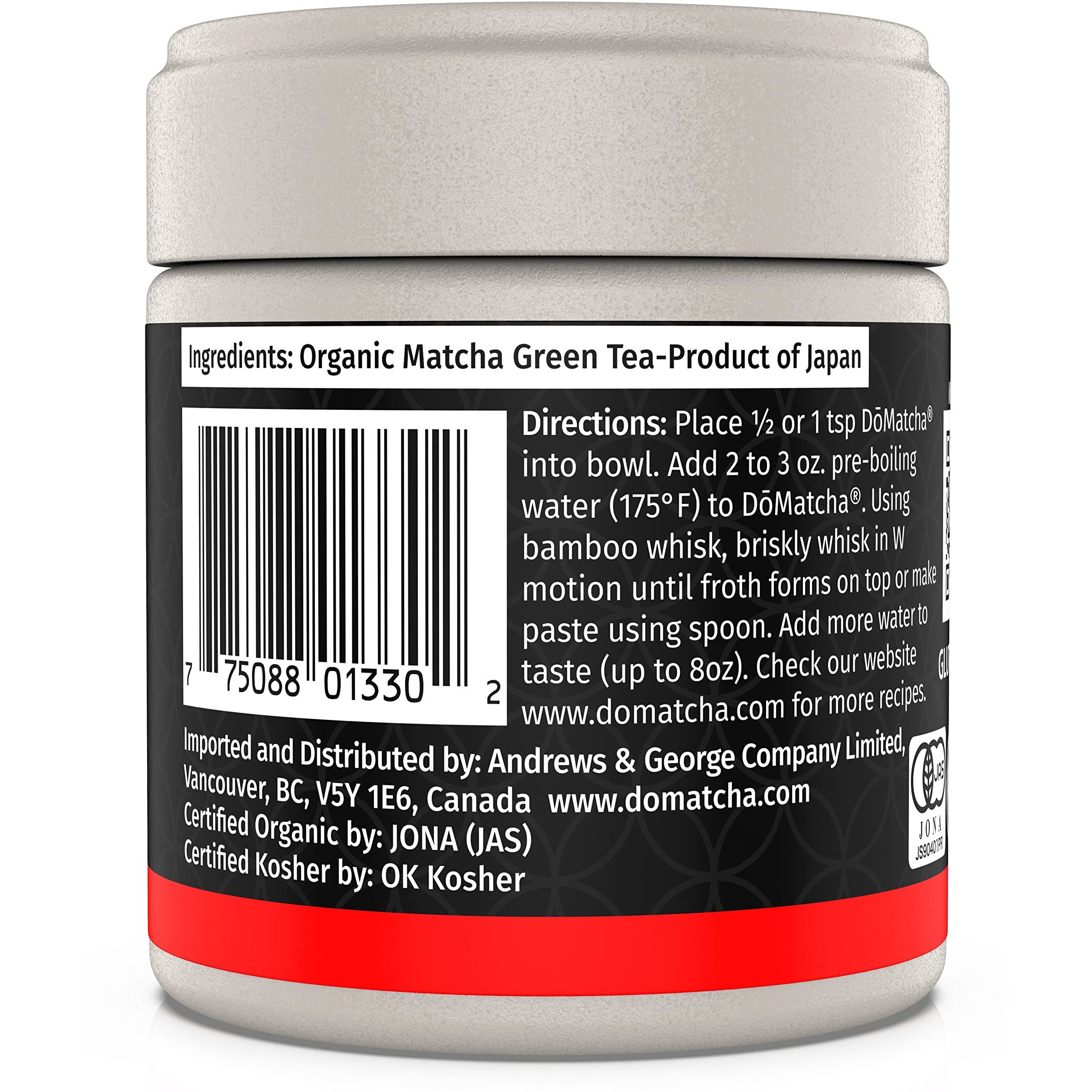 Domatcha - Organic Ceremonial Green Tea Matcha Powder, Natural Source Of Antioxidants, Caffeine, And L-Theanine, Promotes Focus And Relaxation, Kosher, 25 Servings (1 Oz)