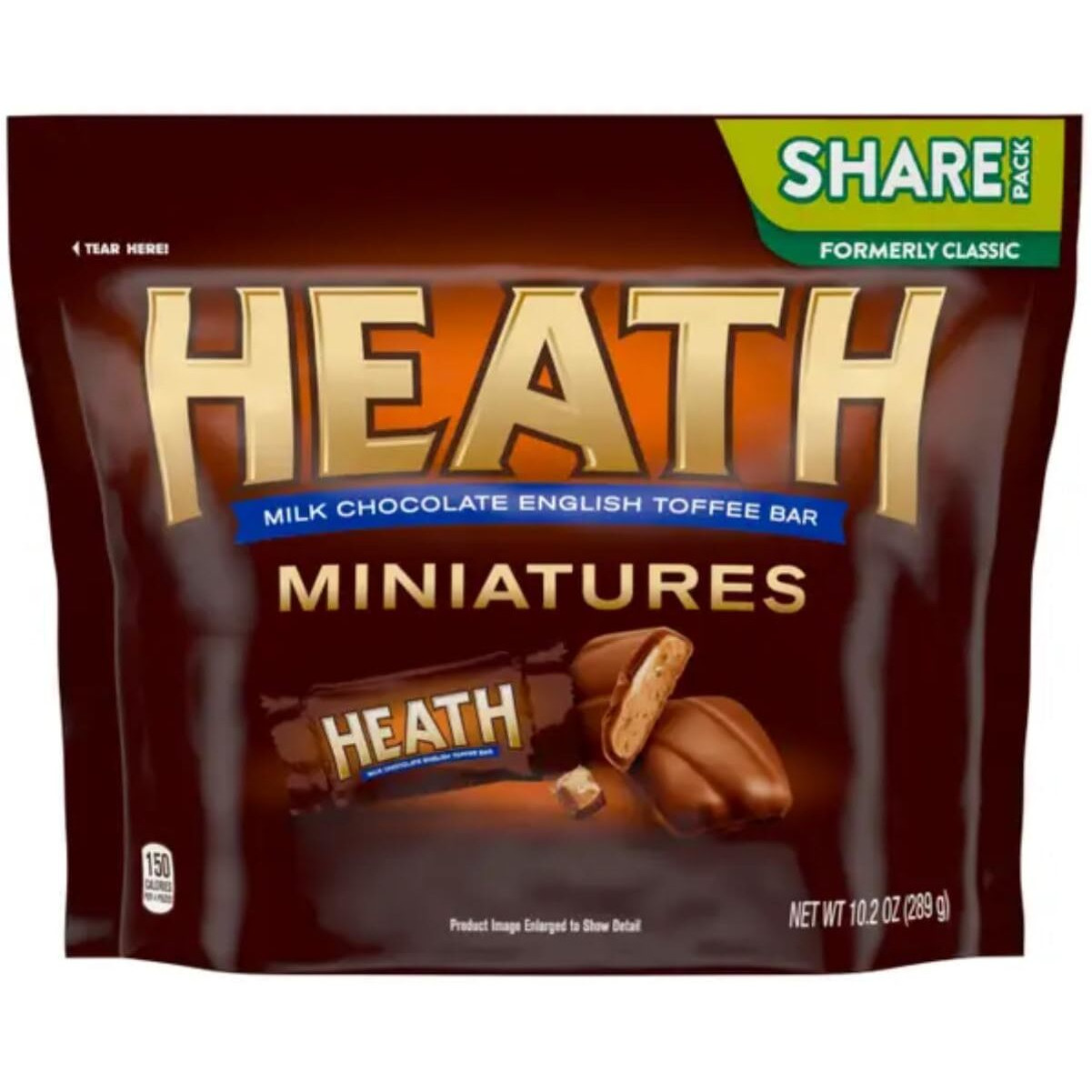 Smiling Sweets Heath Toffee Bar Miniatures Classic Bag, 10.2 Ounce - Individually Wrapped - Pack Of 2