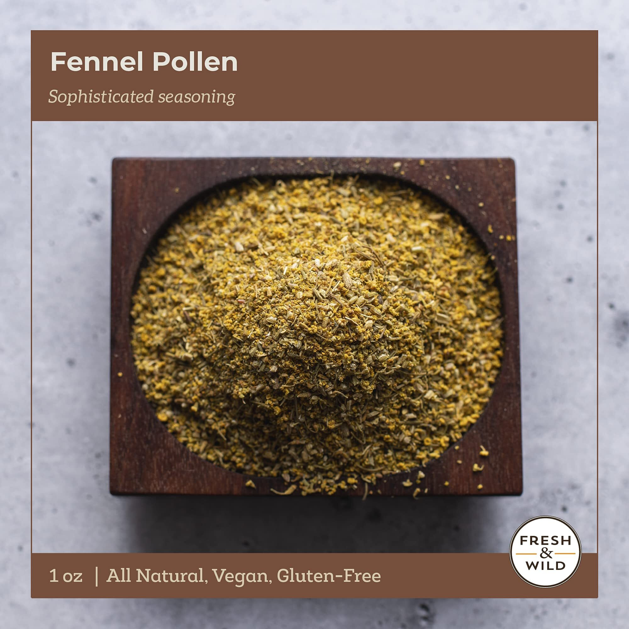 Fresh & Wild | Wild Italian Fennel Pollen | Vegan, Gluten-Free | Great With Rice, Pasta, Risotto, Marinades, Meat & Fish, Or Even Sauces | 1 Oz | Gourmet, Chef-Inspired Ingredients
