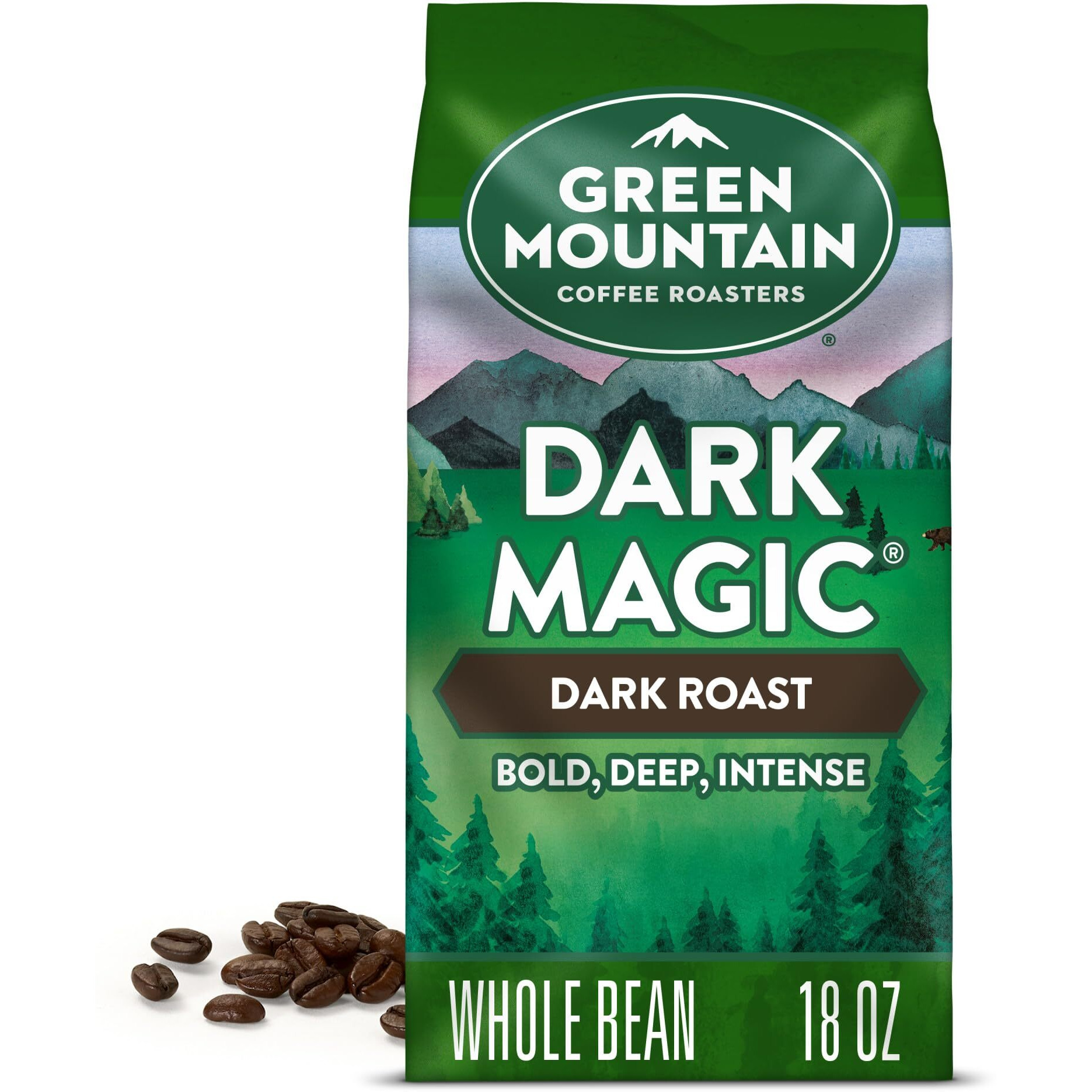 Green Mountain Coffee Roasters Dark Magic, Whole Bean Coffee, Bagged 18 Oz