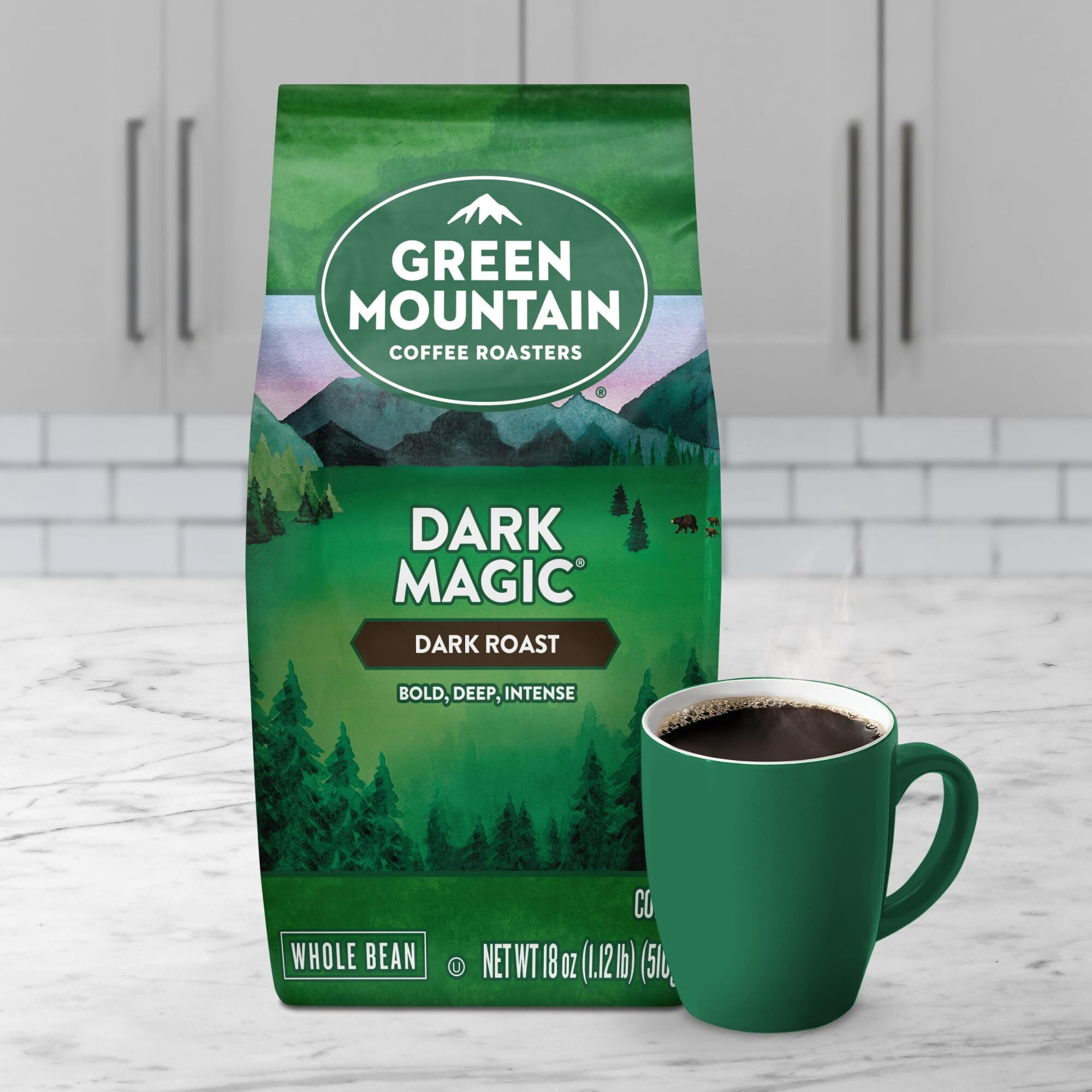 Green Mountain Coffee Roasters Dark Magic, Whole Bean Coffee, Bagged 18 Oz
