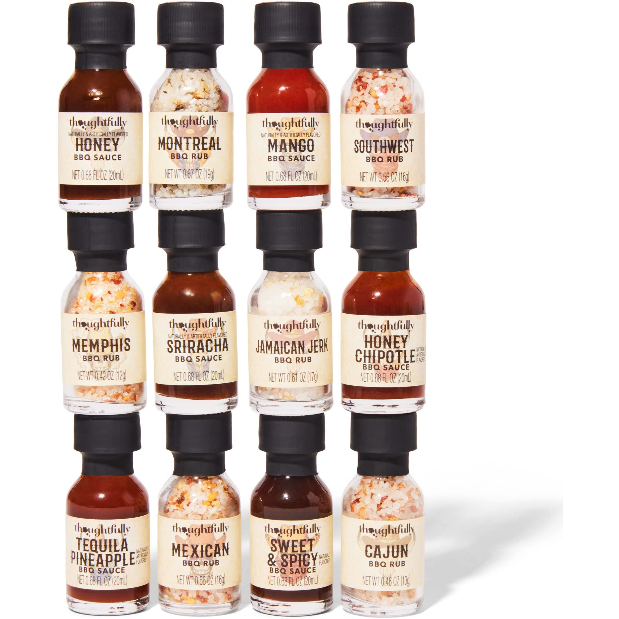 Thoughtfully Gourmet, Wild Western-Themed Bbq Sauce And Rubs Book Gift Set, Includes Honey Bbq, Montreal Bbq Rub & More, Great Gift For Men, Set Of 12