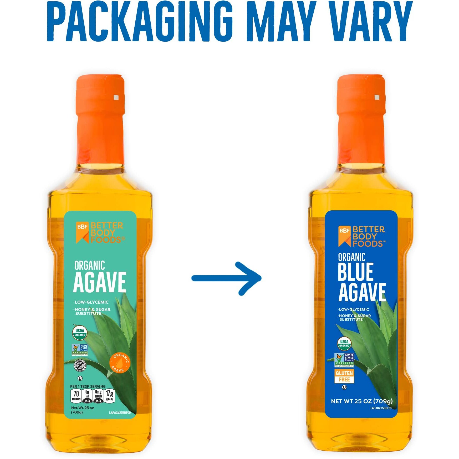 Betterbody Foods Organic Blue Agave, Low Glycemic Sweetener, 25 Oz