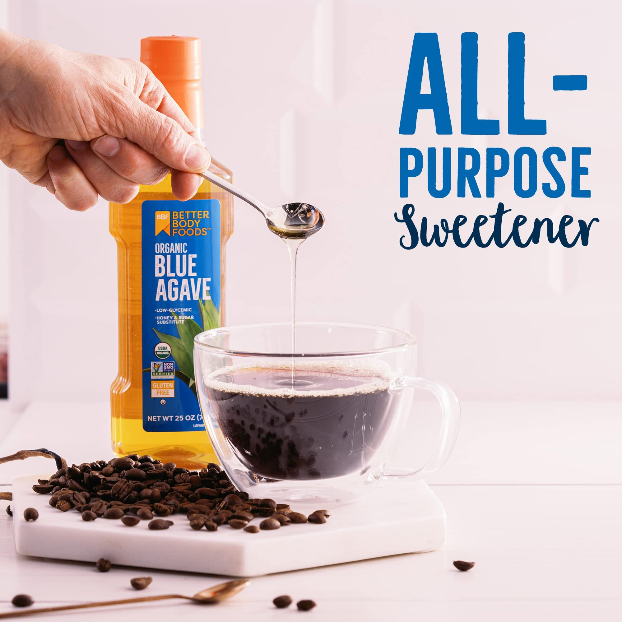 Betterbody Foods Organic Blue Agave, Low Glycemic Sweetener, 25 Oz