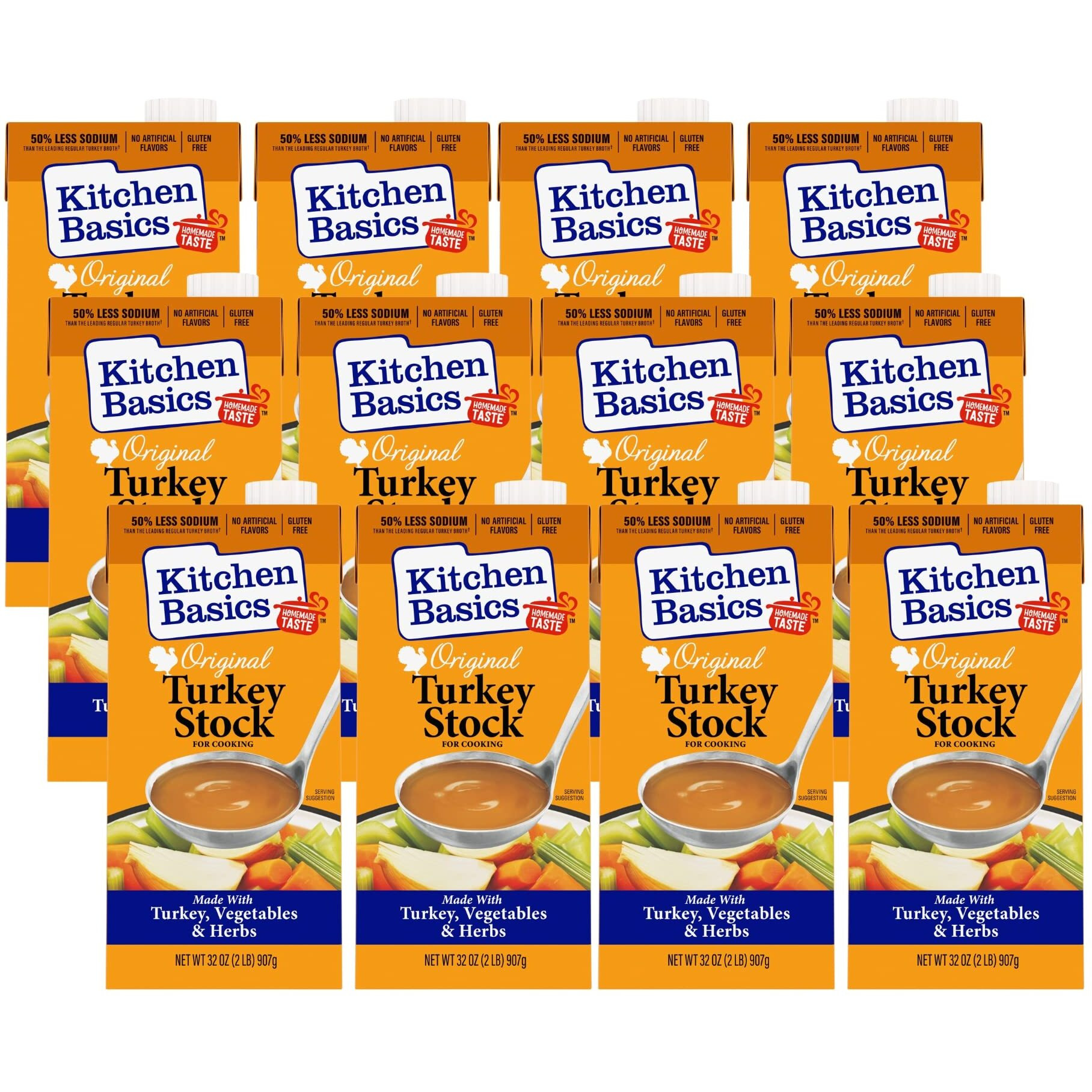 Kitchen Basics Original Turkey Stock, 32 Oz Carton, (Pack Of 12)