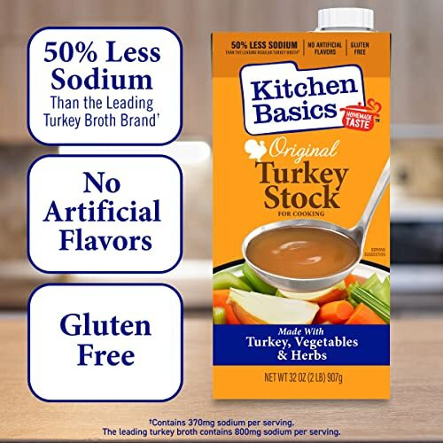 Kitchen Basics Original Turkey Stock, 32 Oz Carton, (Pack Of 12)