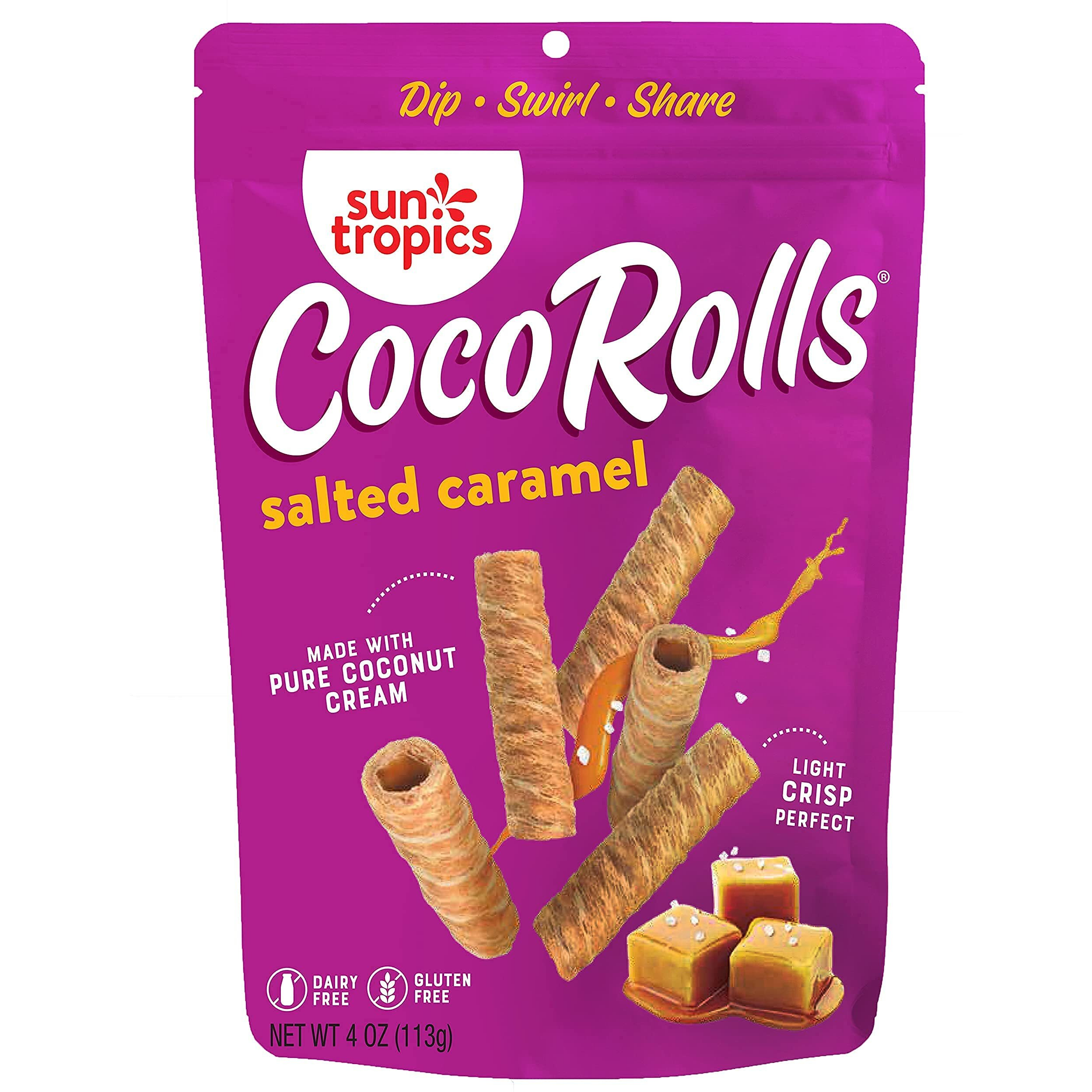 Sun Tropics Cocorolls Variety Pack- 6 Count (4 Oz Each) | Crisp Rolled Wafer Cookies, Coconut Rolls Made With Pure Coconut Cream | Gluten Free & Dairy Free Coconut Wafer Snack