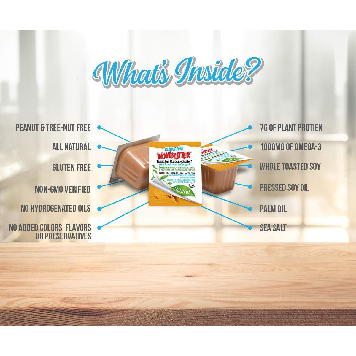 Wowbutter - Creamy Soy Spread - Peanut Free, Tree Nut Free - Vegan Plant Protein - Gluten Free - Non-Gmo - 1.12 Ounce (Pack Of 100)