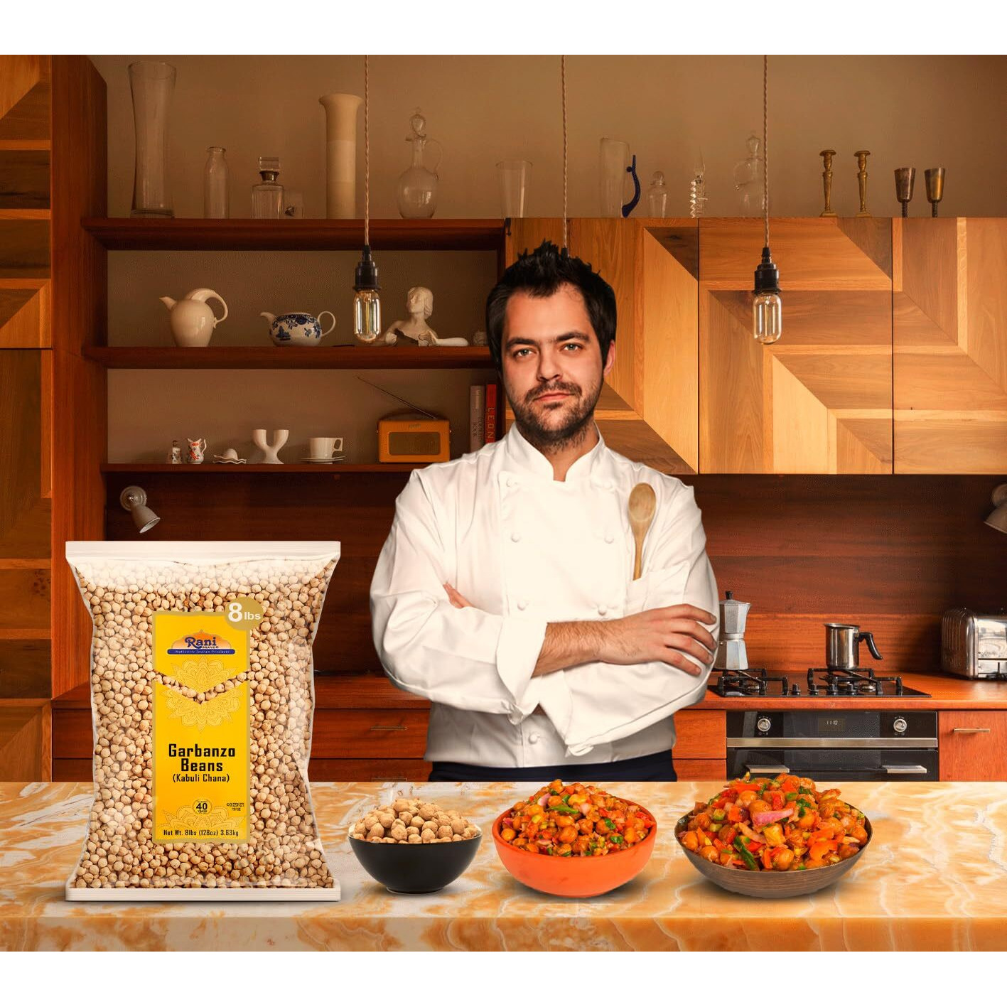 Rani Garbanzo Beans (Kabuli Chana) 128Oz (8Lbs) 3.63Kg Bulk ~ All Natural | Vegan | Gluten Friendly | Non-Gmo | Kosher | Indian Origin