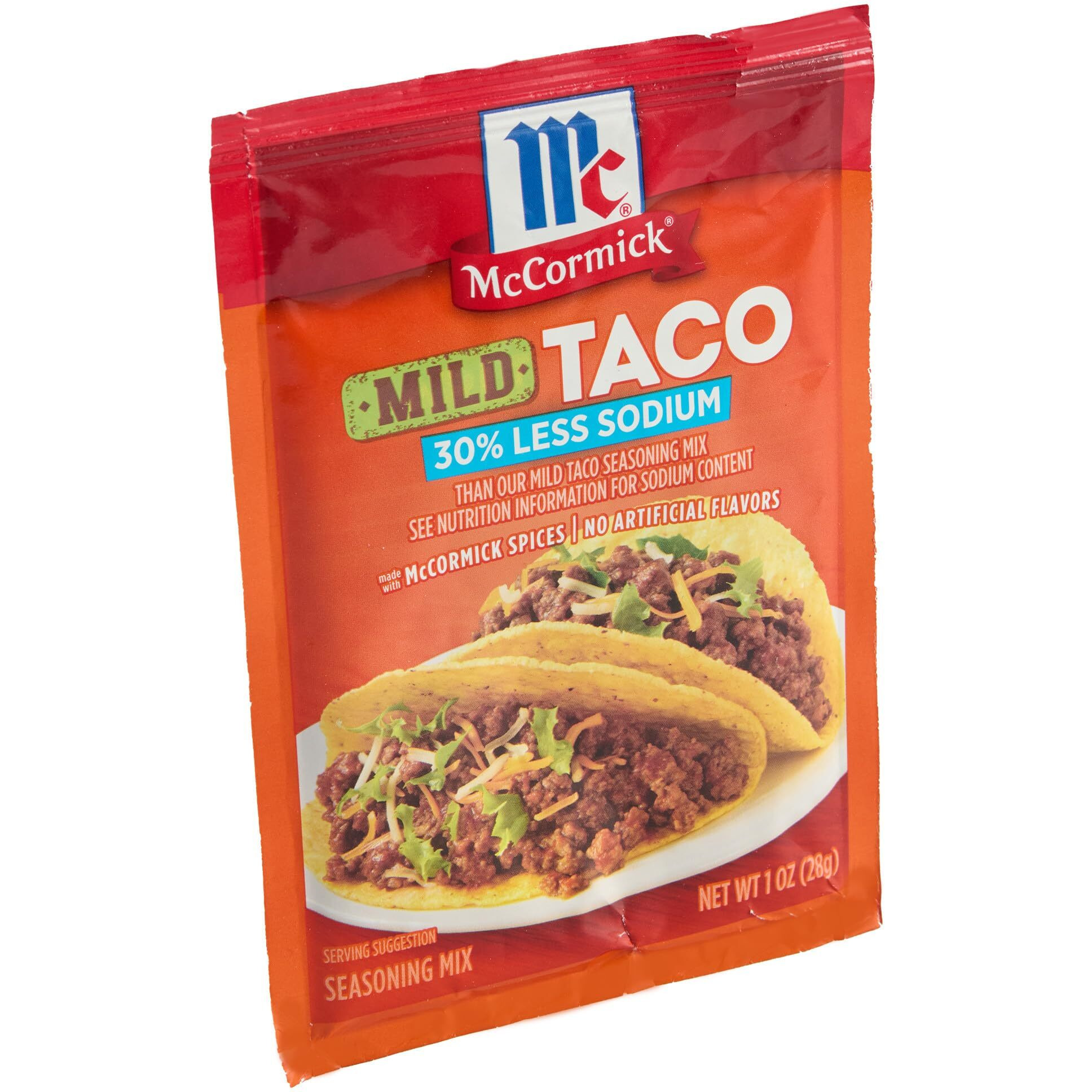 Mccormick 30% Less Sodium Mild Taco Seasoning Mix, 1 Oz (Pack Of 12)