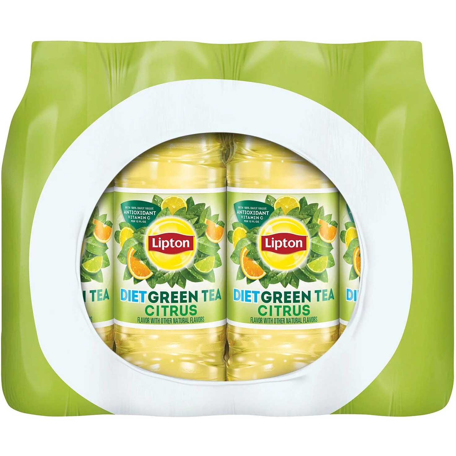 Diet Green Iced Tea - Citrus Flavor With Other Natural Flavors - With 100% Daily Value Antioxidant Vitamin C Per 12 Fl Oz, 24-500 Ml Bottles - 2 Pack