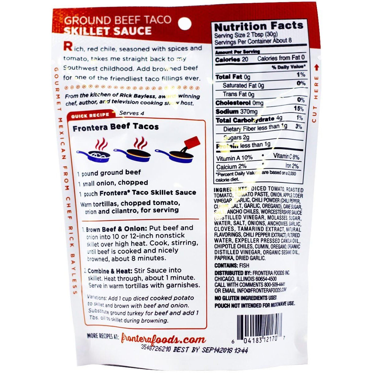 Frontera, Skillet Sauce With Mild Red Chile And Cumin, 8-Ounce (Pack Of 6)