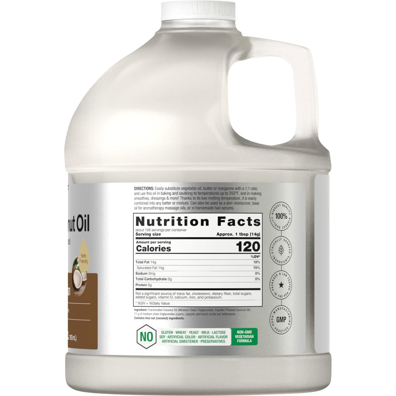 Horbach Liquid Coconut Oil For Cooking | 64 Oz | Fractionated & Unflavored | Keto Friendly | Vegetarian, Non-Gmo & Gluten Free