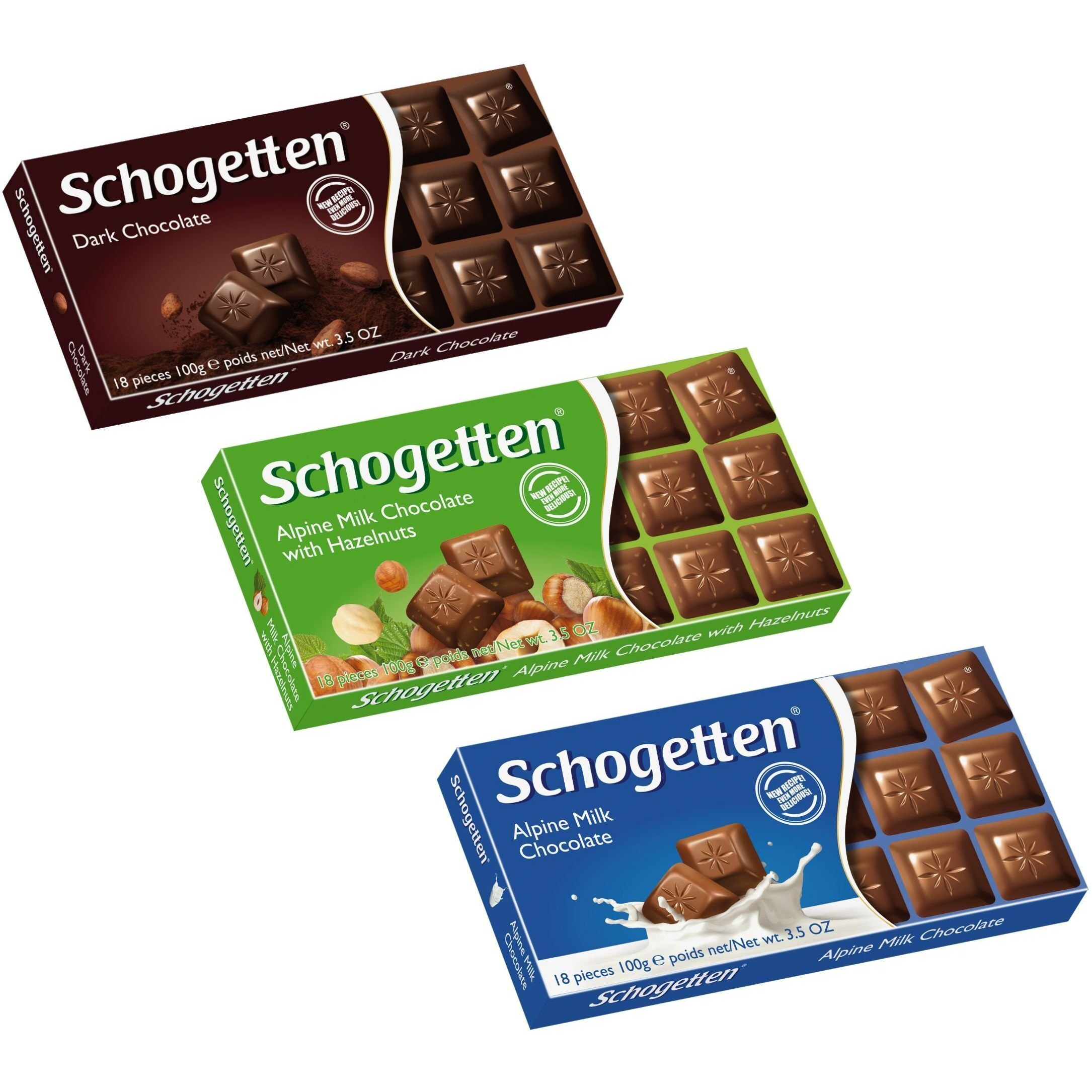 Schogetten German Assorted Chocolates, Variety Pack (Bundle Of 3 Chocolates)