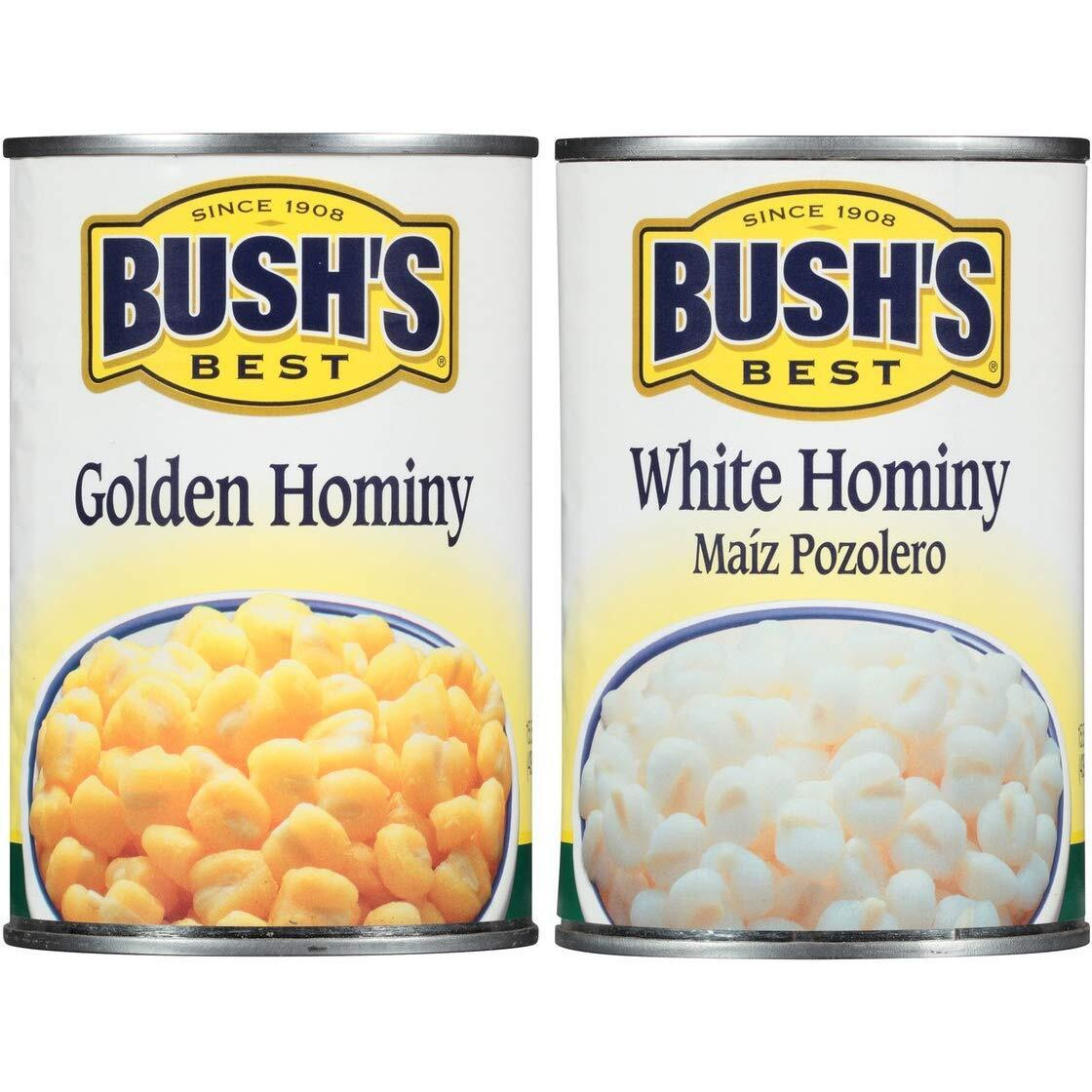 Bush's Best Baked Beans Variety Pack, 3 Golden Hominy Beans, 3 White Hominy Beans, 1 Ct