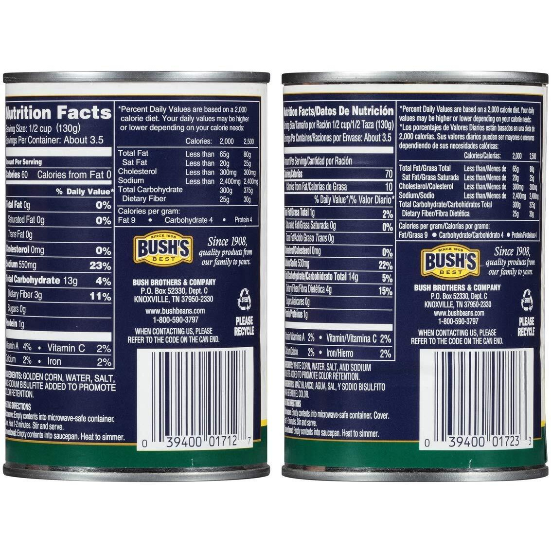 Bush's Best Baked Beans Variety Pack, 3 Golden Hominy Beans, 3 White Hominy Beans, 1 Ct