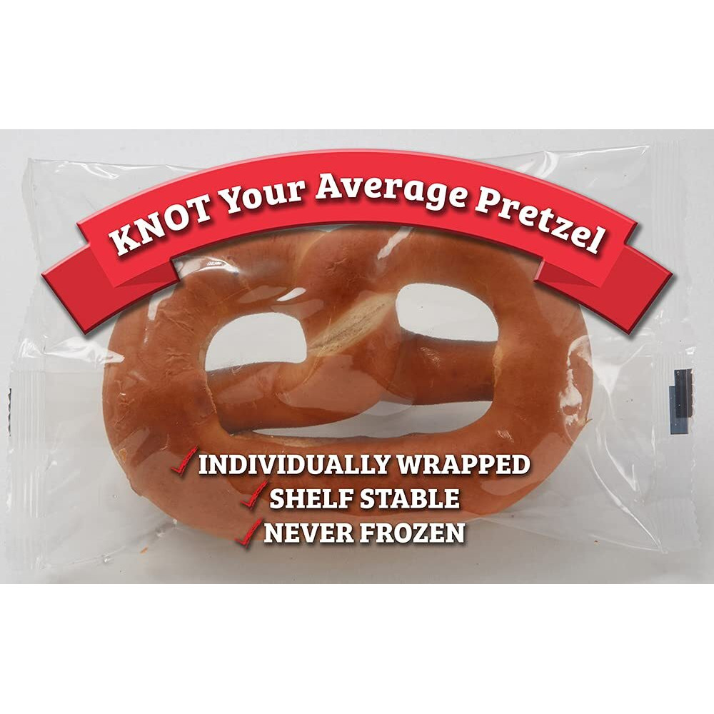 Pretzelhaus Bakery Authentic Bavarian Plain Soft Pretzel | Individually Wrapped Pretzels | Pairs Perfectly With Funacho Cheese, Pack Of 50