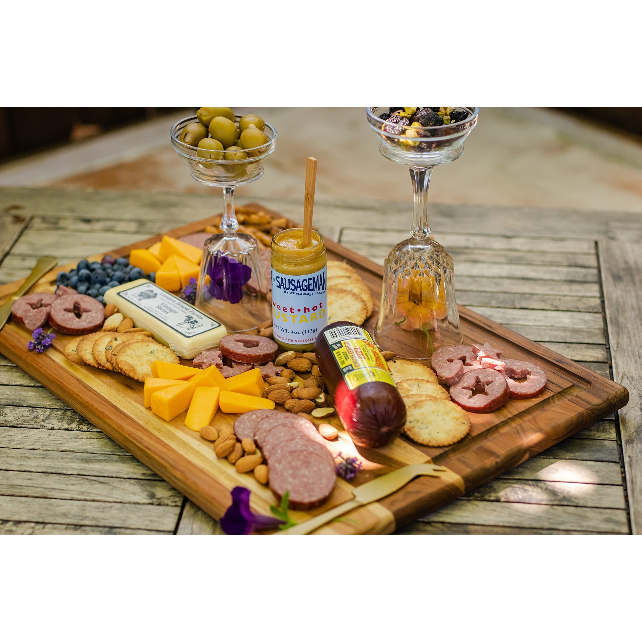 Dan The Sausageman's Happy Birthday Box For Him Or Her Includes Beef Summer Sausage, Wisconsin Cheese, And Sweet Hot Mustard