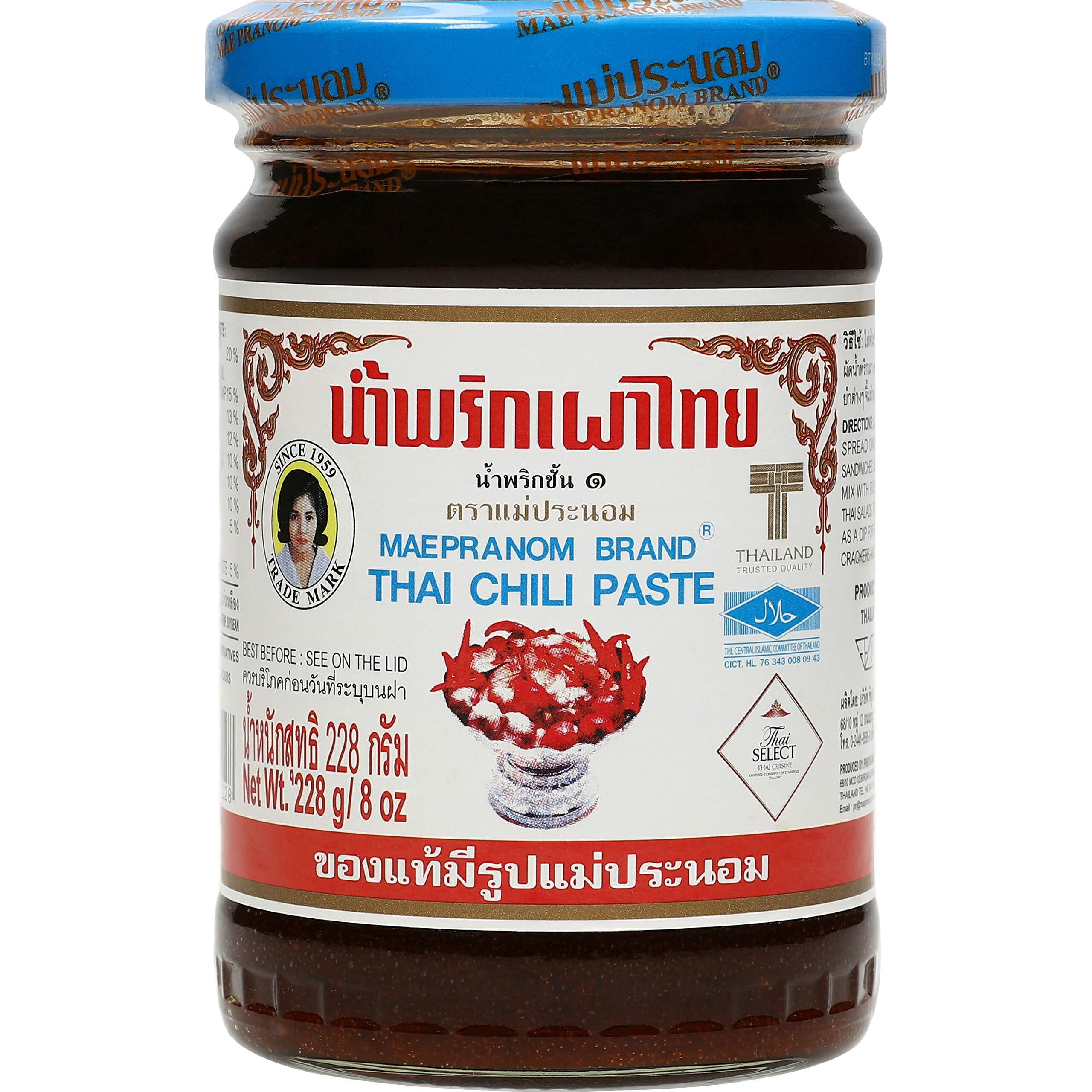 Mae Pranom Thai Chili Paste 8Oz. (M) Thai Food Cooking Product Of Thailand