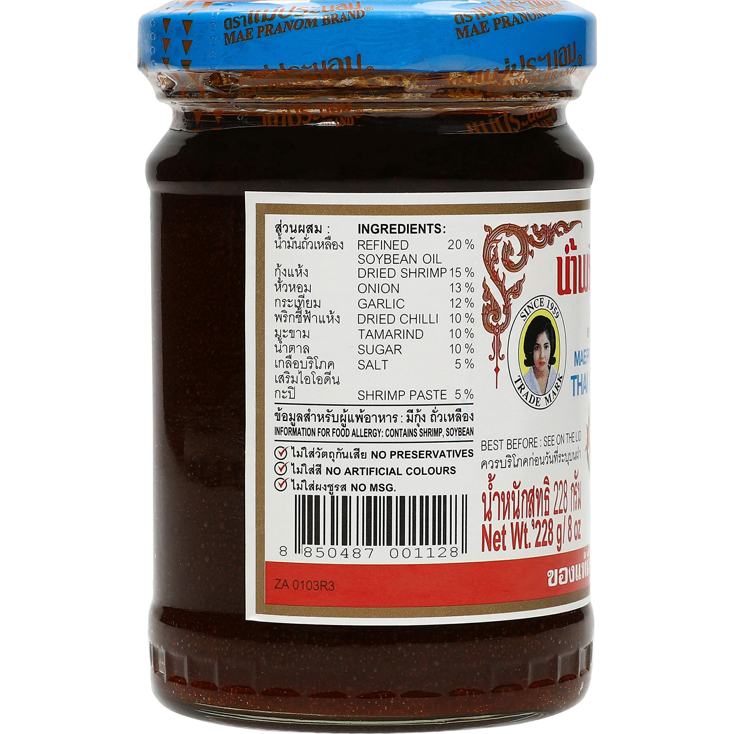 Mae Pranom Thai Chili Paste 8Oz. (M) Thai Food Cooking Product Of Thailand
