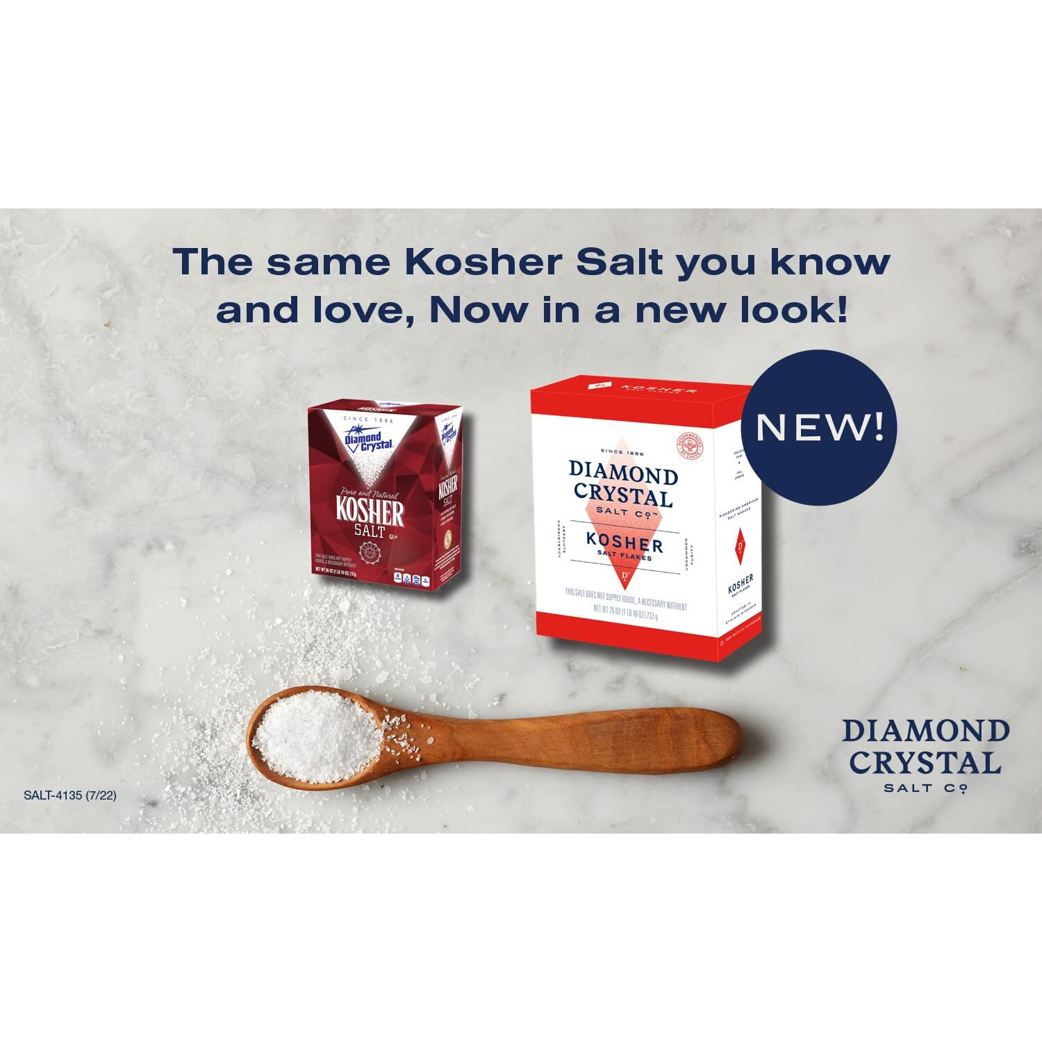 Diamond Crystal Kosher Salt Flakes - Full Flavor, No Additives And Less Sodium - Staple For Professional Chefs And Home Cooks 26 Ounce (New Packaging)