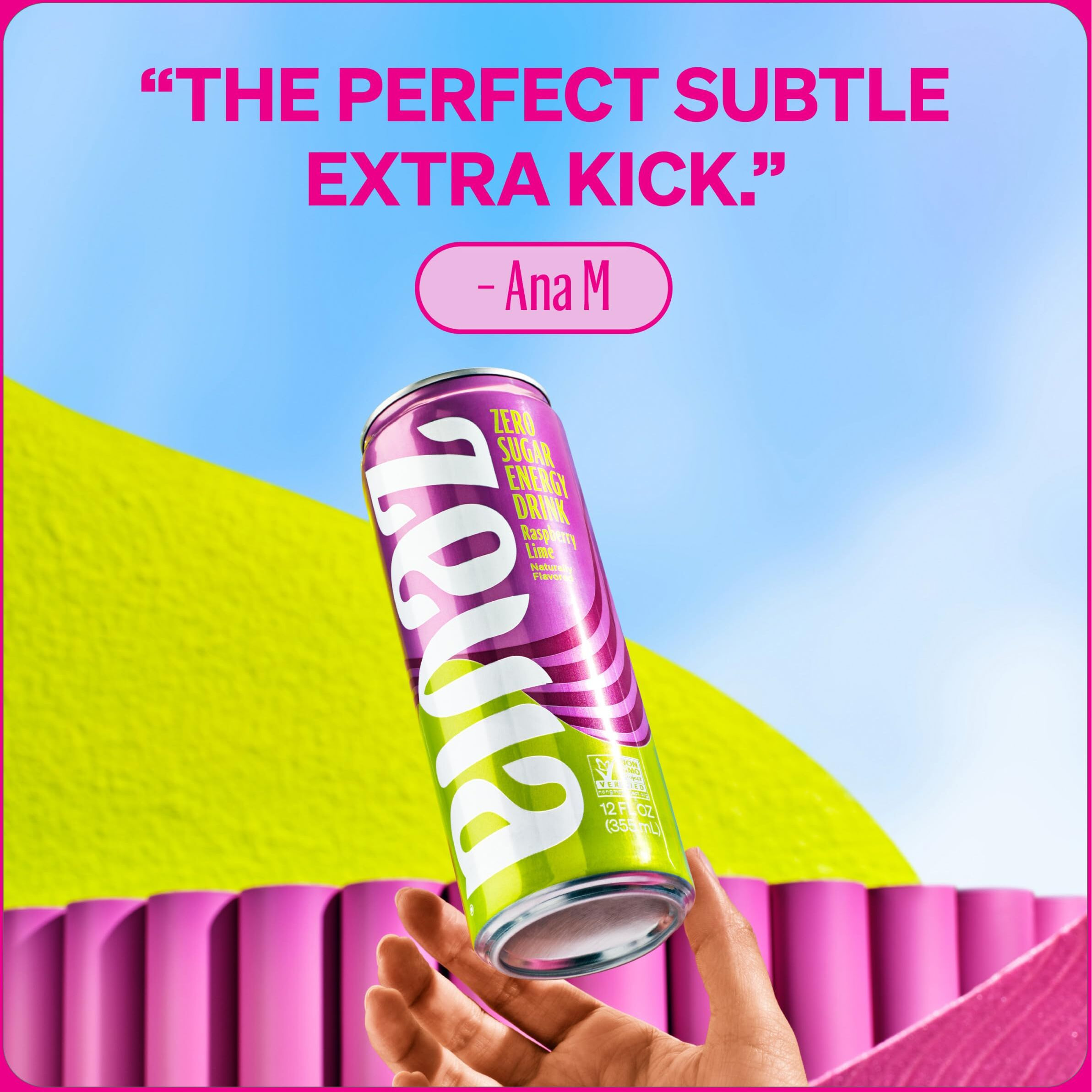 Zevia Zero Sugar, Watermelon Energy Drink, 12 Fl Oz Cans (Pack Of 12)