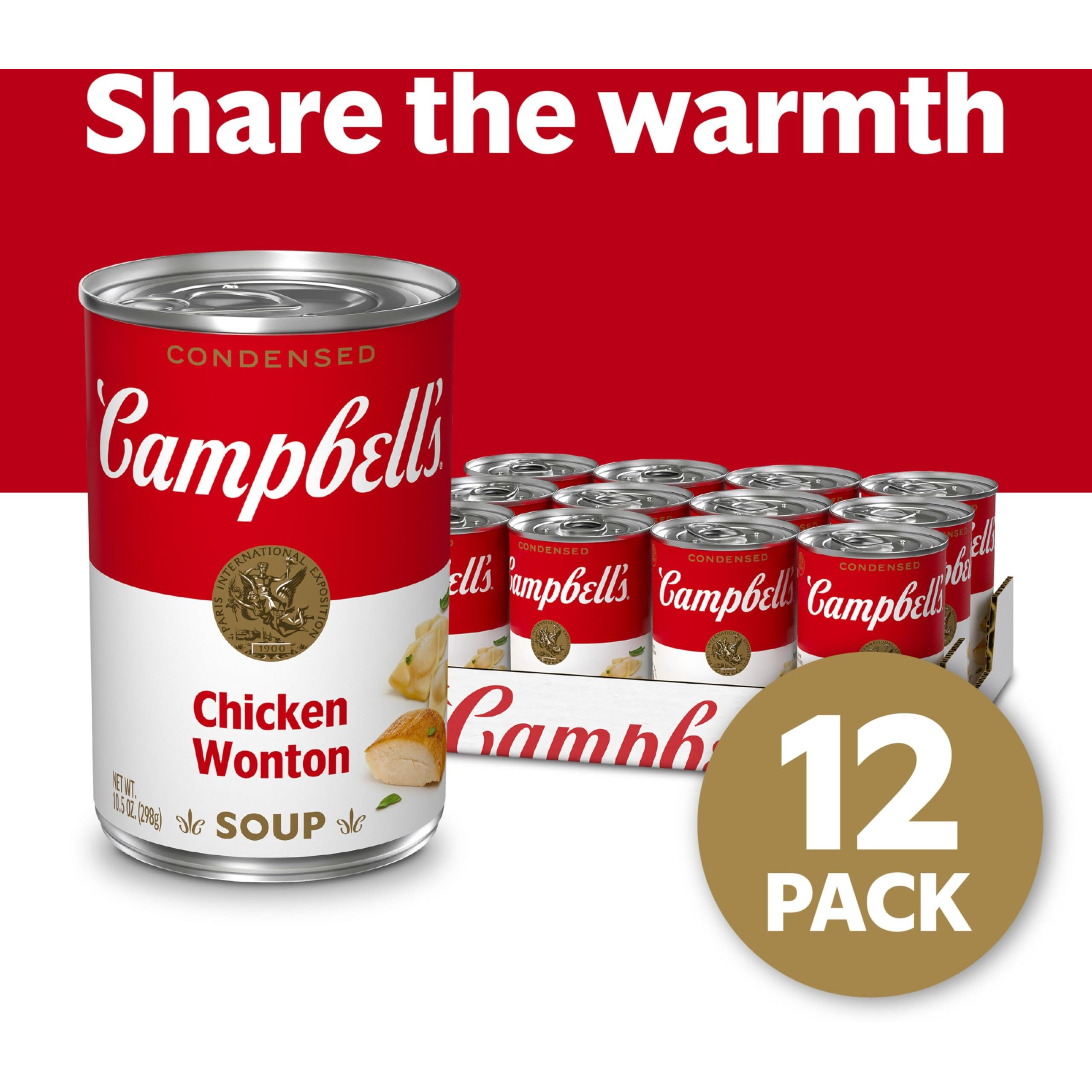 Campbell's Condensed Chicken Wonton Soup, 10.5 Oz Can (12 Pack)
