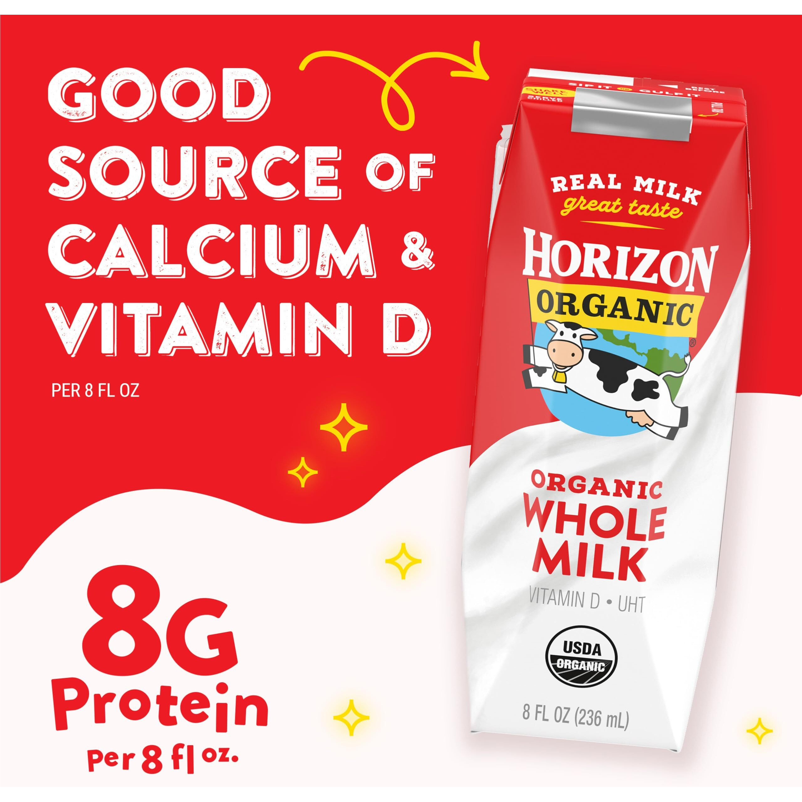 Horizon Organic Horizon Organic Shelf-Stable Whole Milk Boxes, Whole Milk Single Serve, 8 Oz, 6 Pack, 8.0 Fl Oz (Pack Of 6)