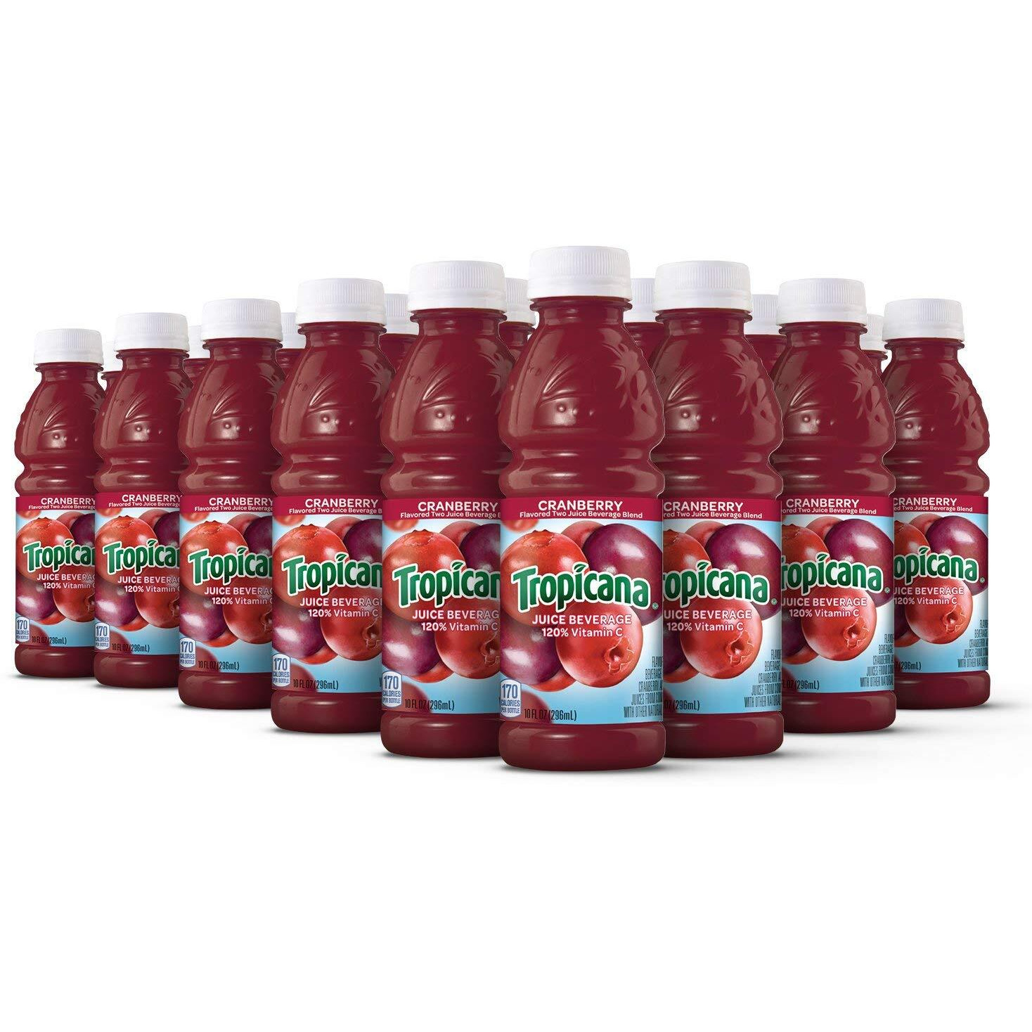 Tropicana Juice Beverage, Cranberry, 10 Fl Oz (Pack Of 24) - Real Fruit Juices, Vitamin C Rich, No Added Sugars, No Artificial Flavors