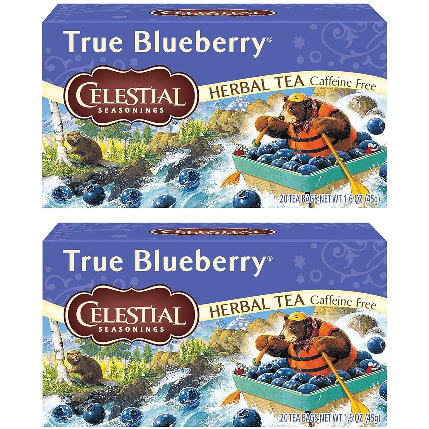 Celestial Seasonings Herb Tea True Blueberry 20 Bag (Pack Of 2)