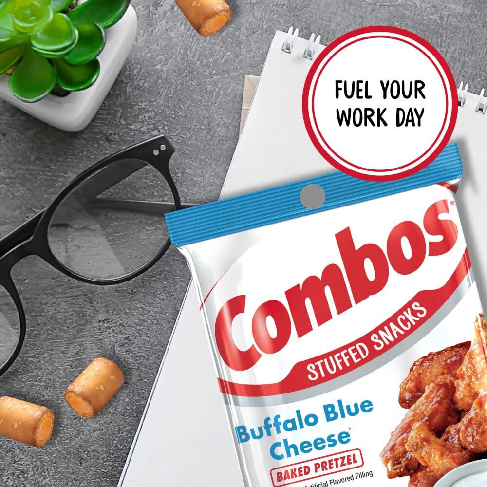 Combos Buffalo Blue Cheese Pretzel Baked Snacks 6.3-Ounce Bag (Pack Of 12)