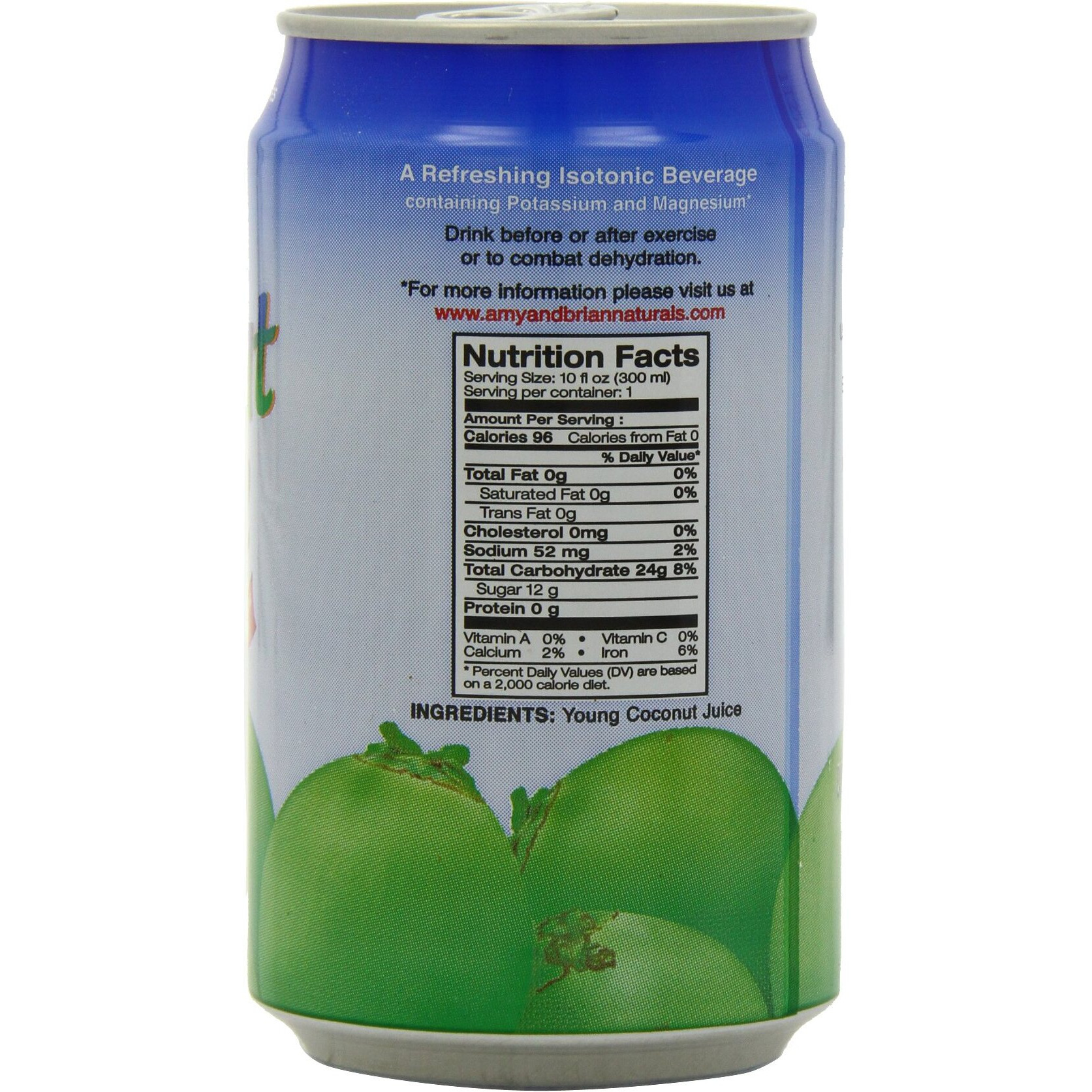 Amy & Brian Coconut Water Original, 10 Fl Oz (Pack Of 24)