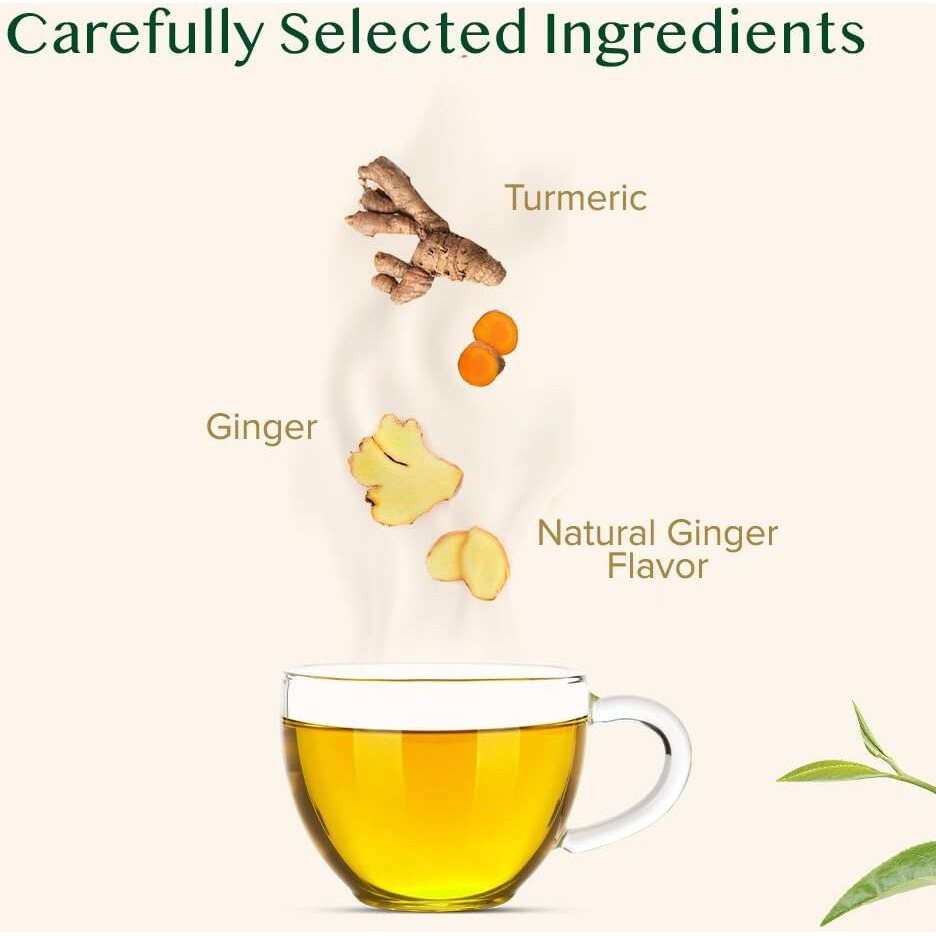 Vahdam, Turmeric Ginger Herbal Tea (100+ Cups, 7Oz) Caffeine Free, Non Gmo, Gluten Free | 100% Pure Herbal Blend - Savory & Spicy | Vacuum Sealed | Direct From Source