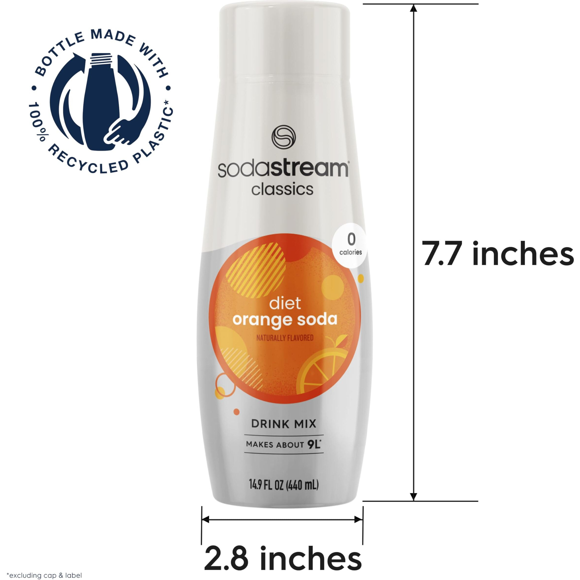 Sodastream Sparkling Drink, Diet Orange, 14.8 Fl Oz (Pack Of 4)