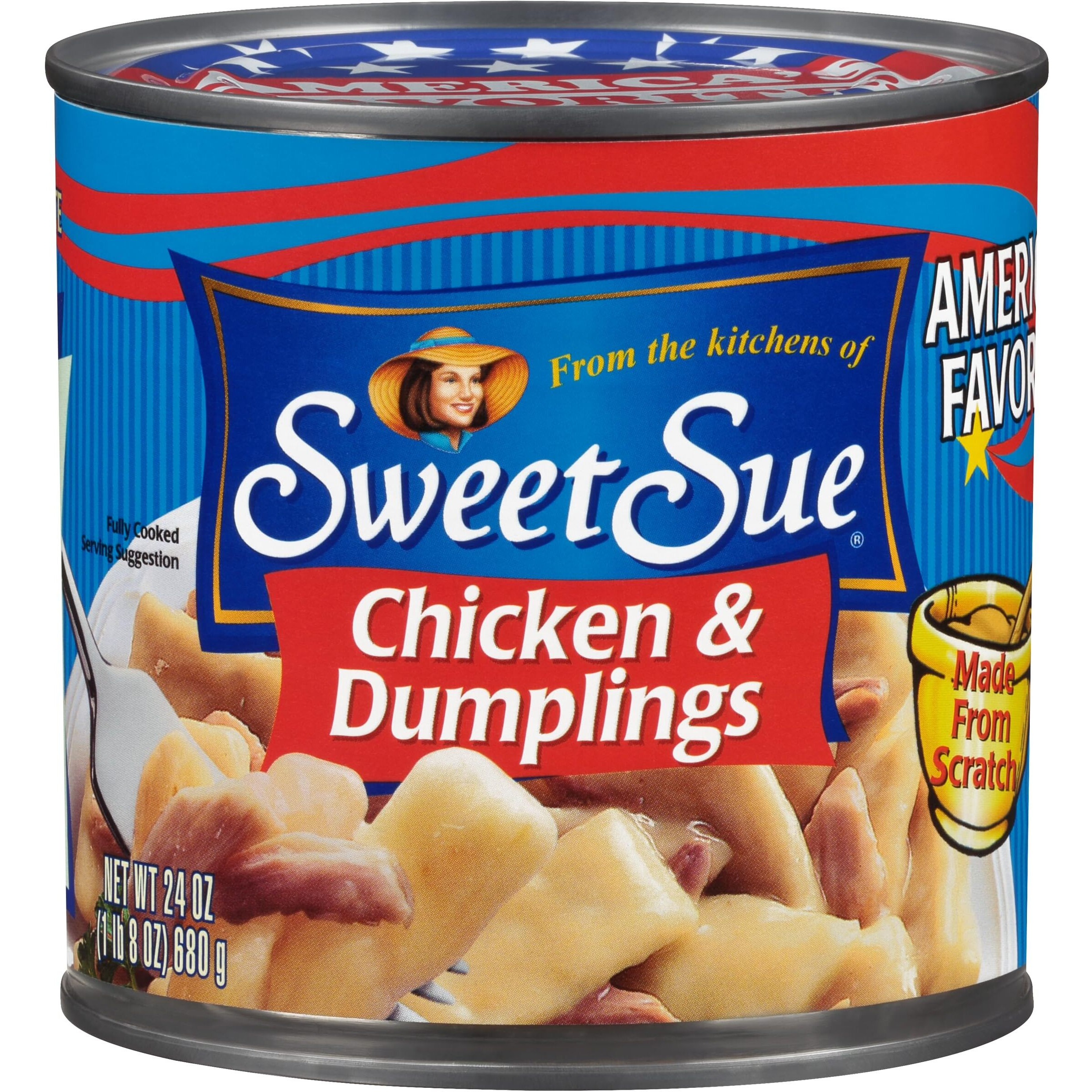 Sweet Sue Chicken & Dumplings, 24 Oz Can (Pack Of 12) - 14G Protein Per Serving - Made From Scratch Soup Recipe, Ready To Eat Meal