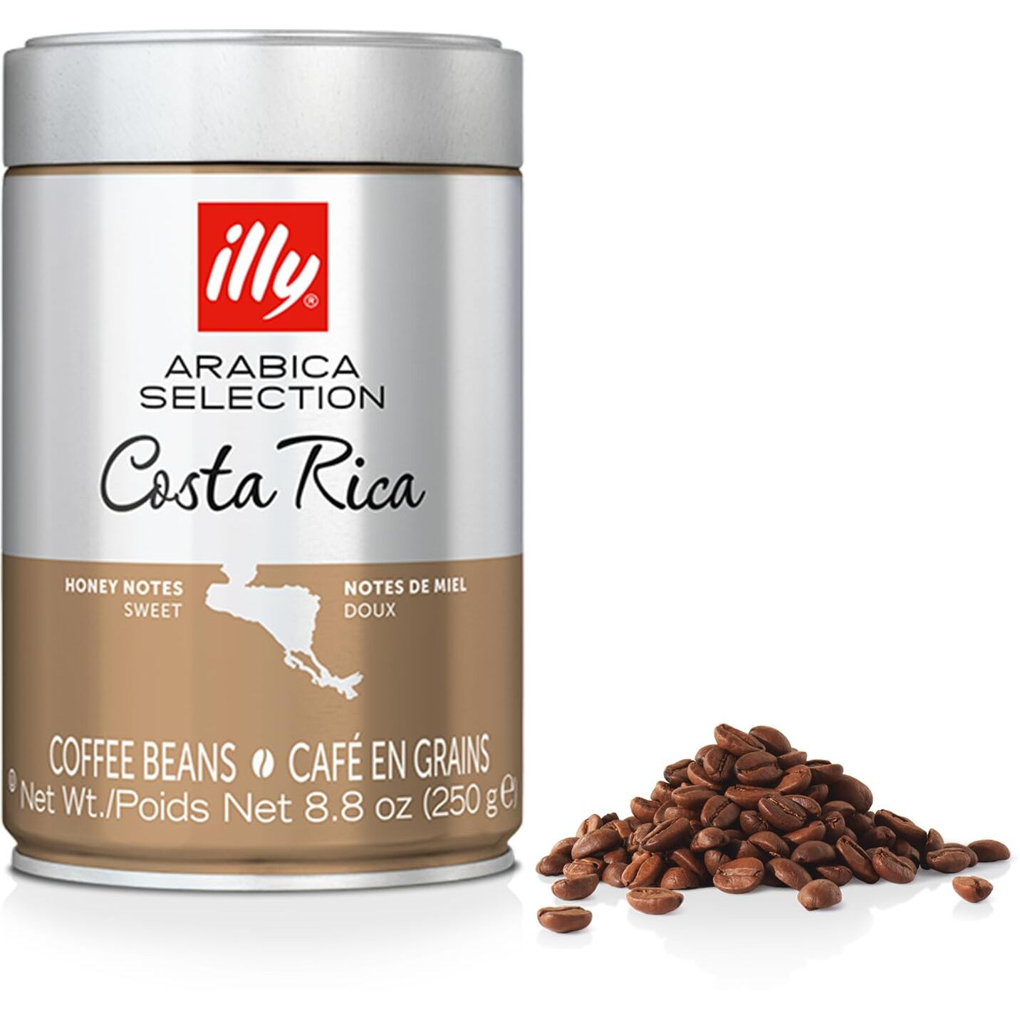 Illy Whole Bean Coffee - Perfectly Roasted Whole Coffee Beans - Costa Rica Medium Roast - With Notes Of Honey, Vanilla & Citrus - 100% Arabica Coffee - No Preservatives - 8.8 Ounce