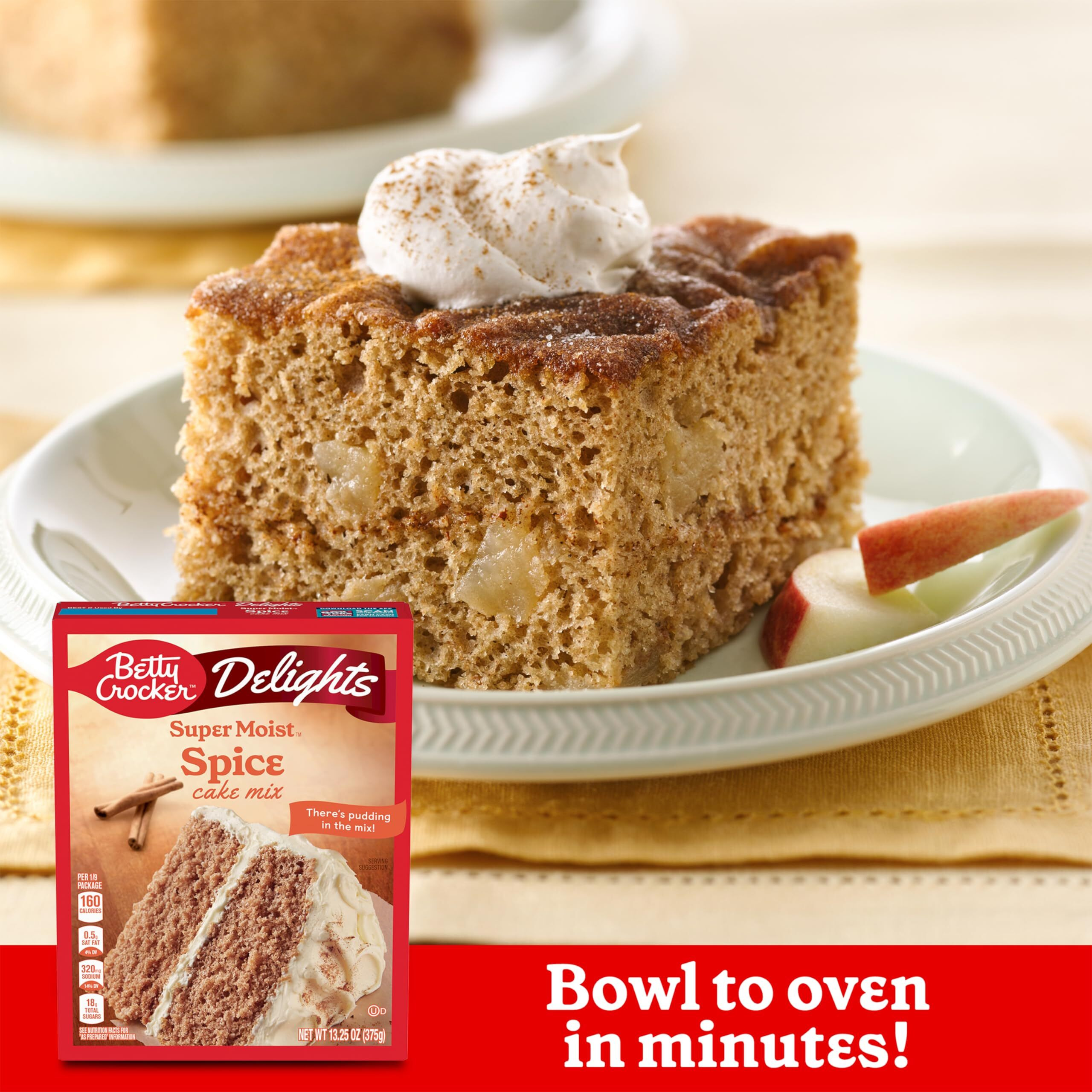 Betty Crocker Delights Super Moist Spice Cake Mix, 13.25 Oz. (Pack Of 12)