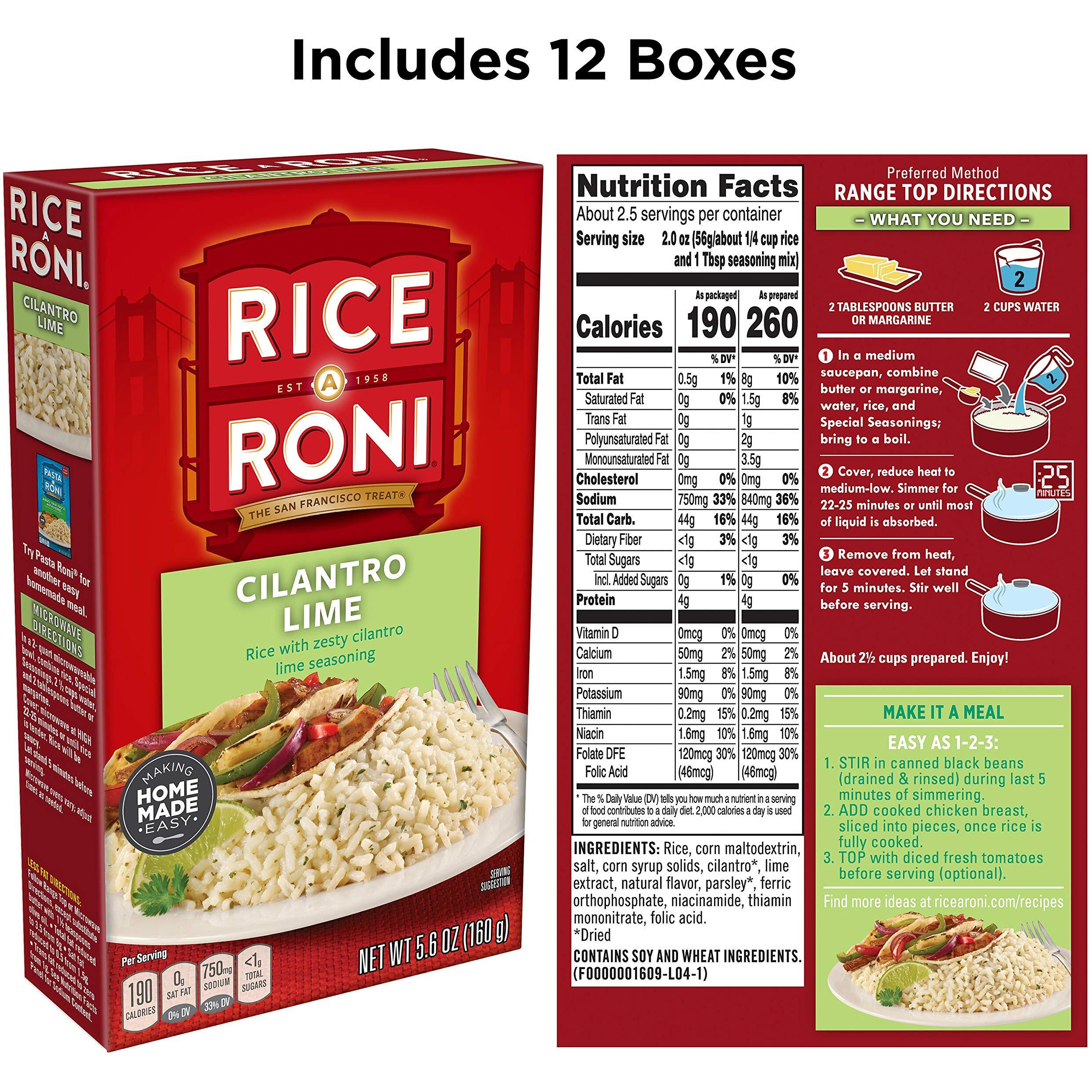 Rice-A-Roni Cilantro Lime, 5.6Oz,12 Count