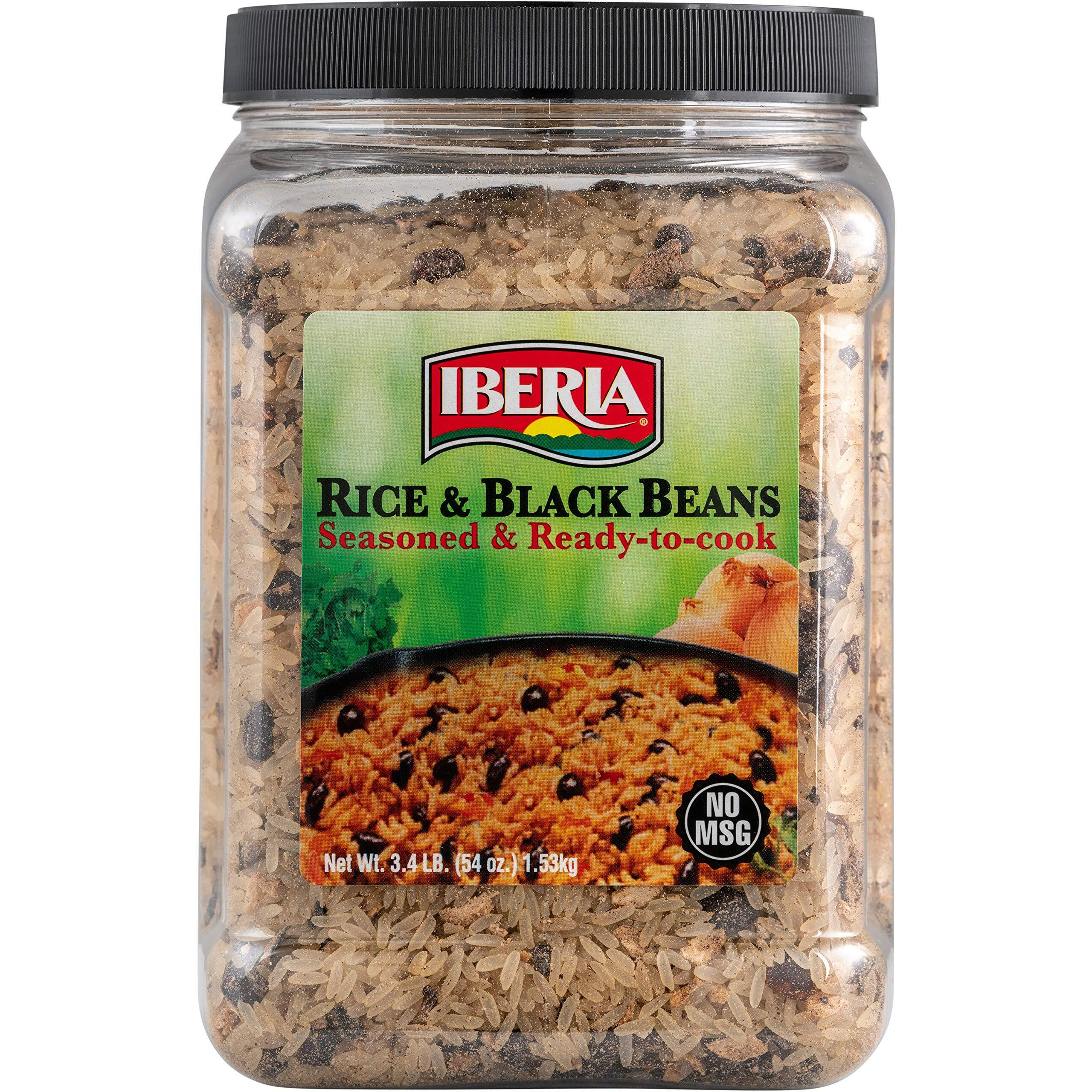 Iberia Rice & Black Beans, 3.4 Lb, Completely Seasoned & Ready To Cook, Nutritious & Delicious Rice And Beans