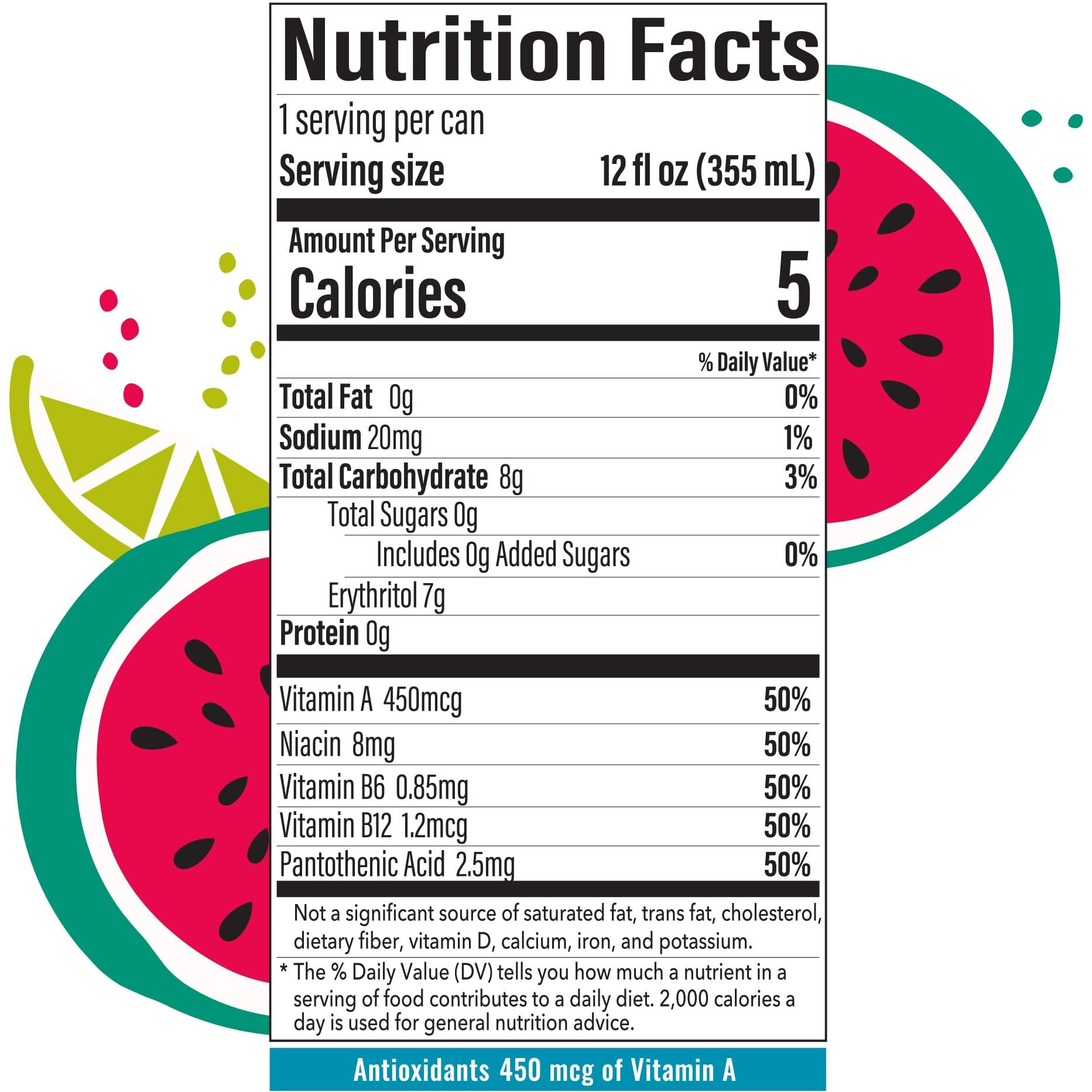 Bubblr Watermelon Lime Smashr, Antioxidant Sparkling Water With Natural Caffeine, 0G Sugar, Gluten Free, All Natural Flavors, 12 Fl Oz Cans, 12 Count