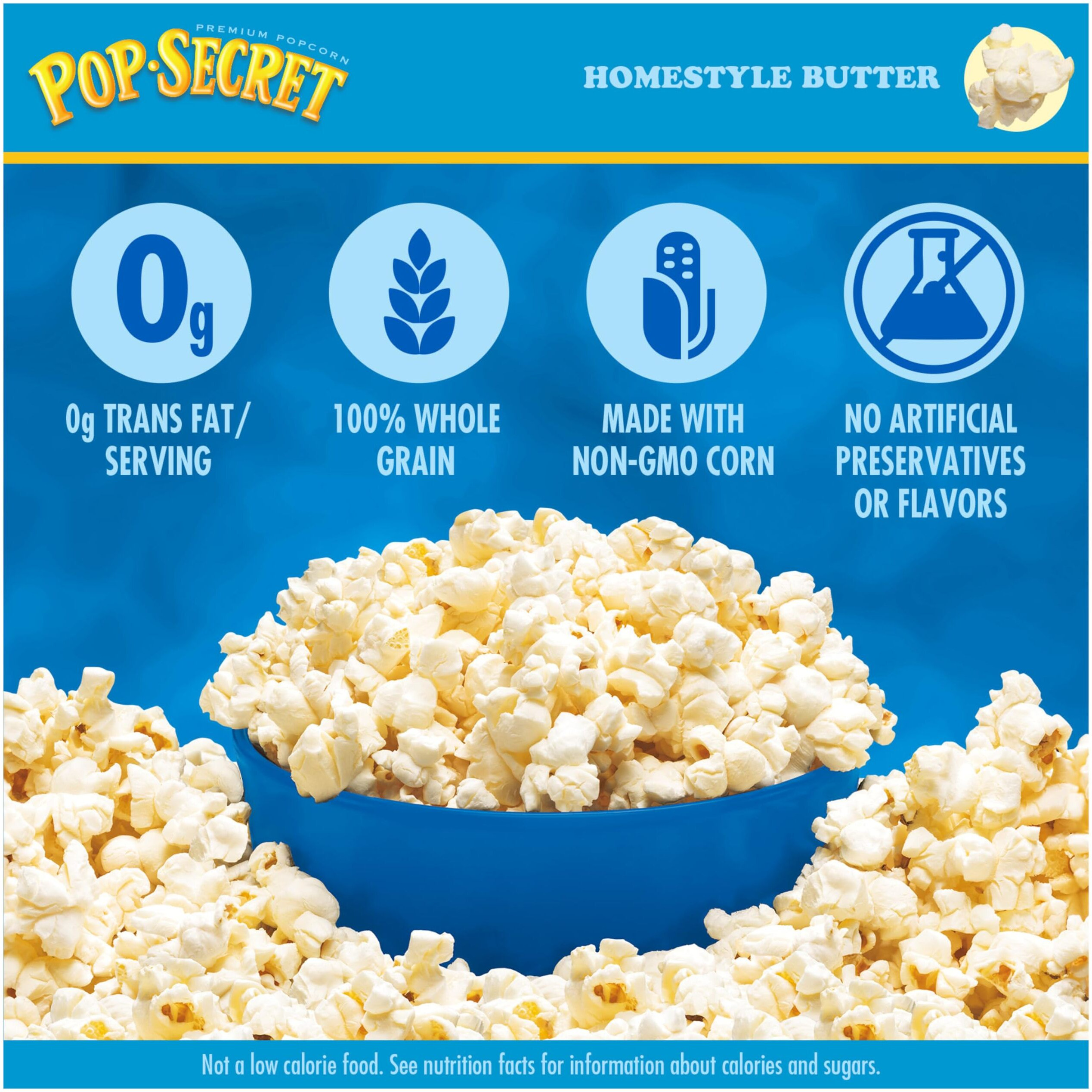 Pop Secret Popcorn, Homestyle Butter Microwave Popcorn, 3 Ounce (Pack Of 18)