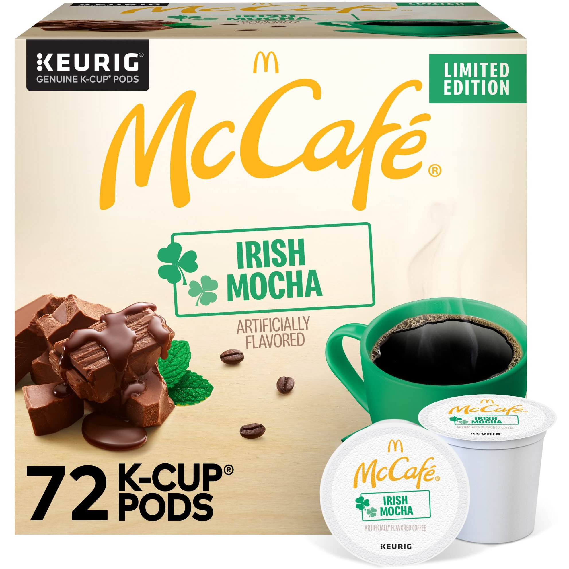 Mccafe Irish Mocha, Keurig Single Serve K-Cup Pods, Flavored Coffee, 72 Count (6 Packs Of 12)