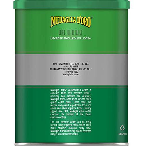 Medaglia D'Oro Decaf Italian Roast Espresso Style Ground Coffee, 10 Ounces