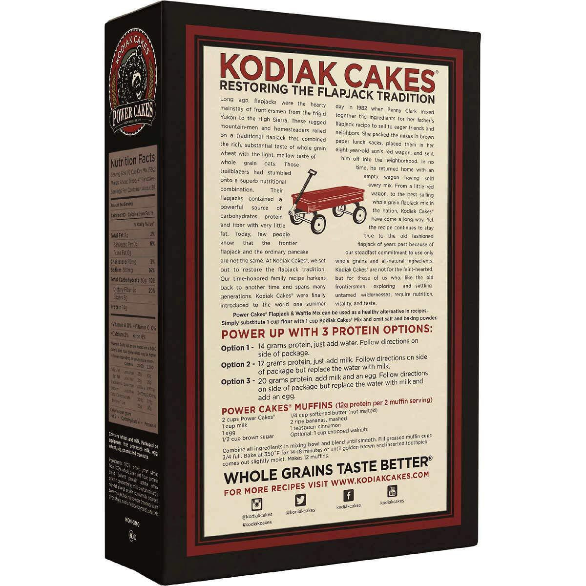 Kodiak Cakes Power Cakes Flapjack And Waffle Mix Whole Grain Buttermilk, 24 Ounce (Pack Of 3)
