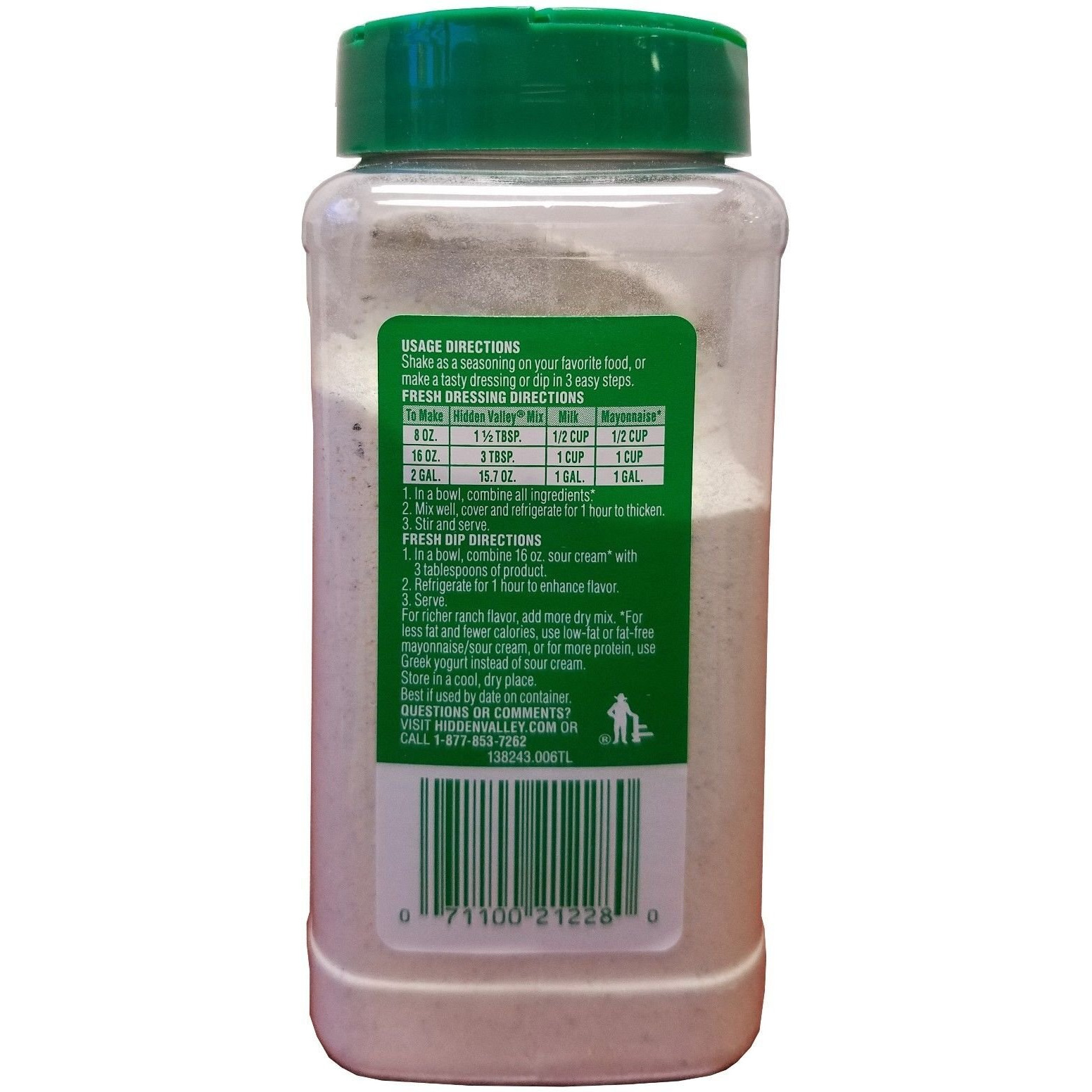 Hidden Valley Ranch Homestyle Seasoning & Salad Dressing Mix Powder 15.7 Oz